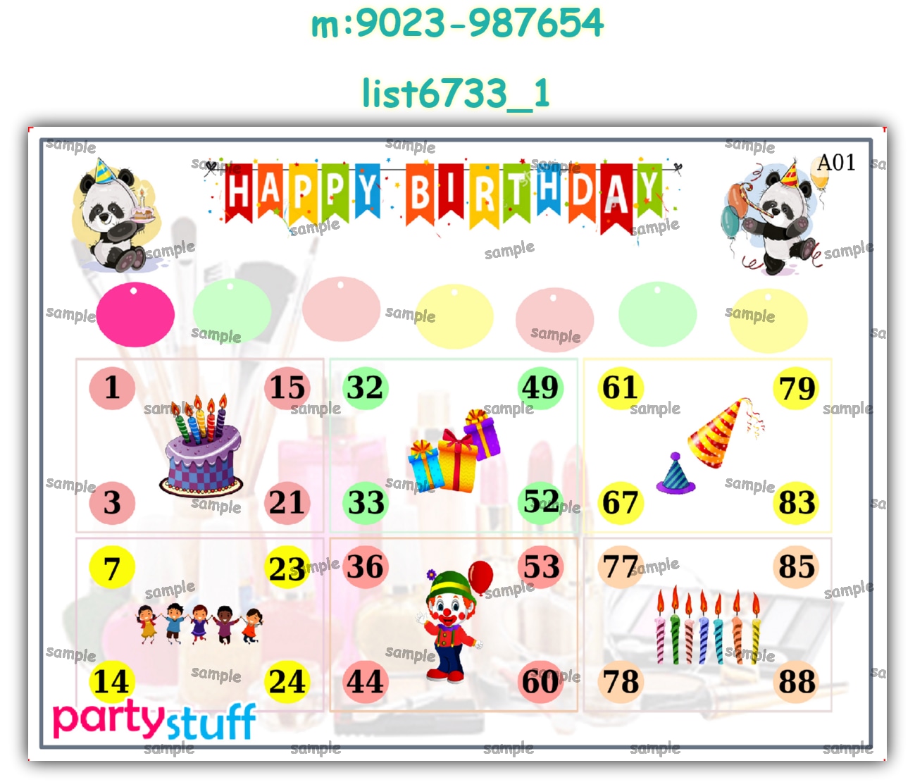 Tambola Housie | Printed list6733_1 Printed Tambola Housie