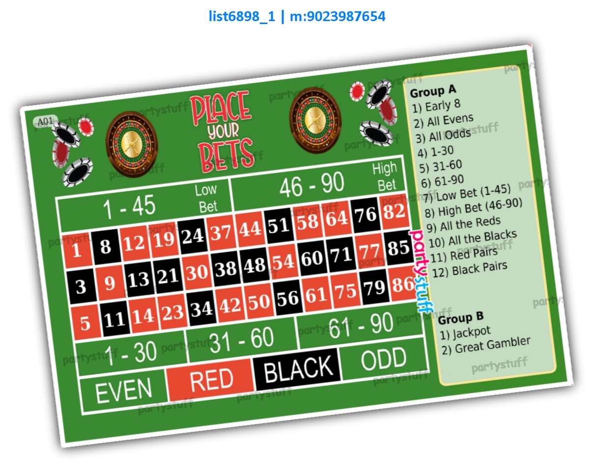 Tambola Housie | Printed list6898_1 Printed Tambola Housie