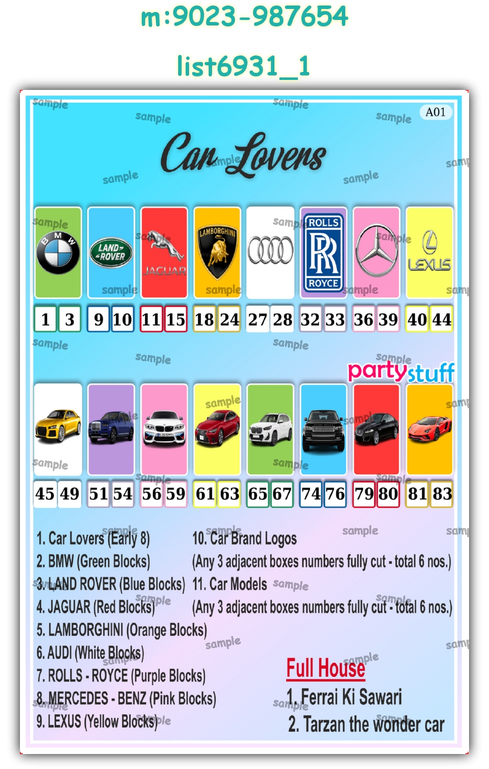 Tambola Housie | Printed list6931_1 Printed Tambola Housie