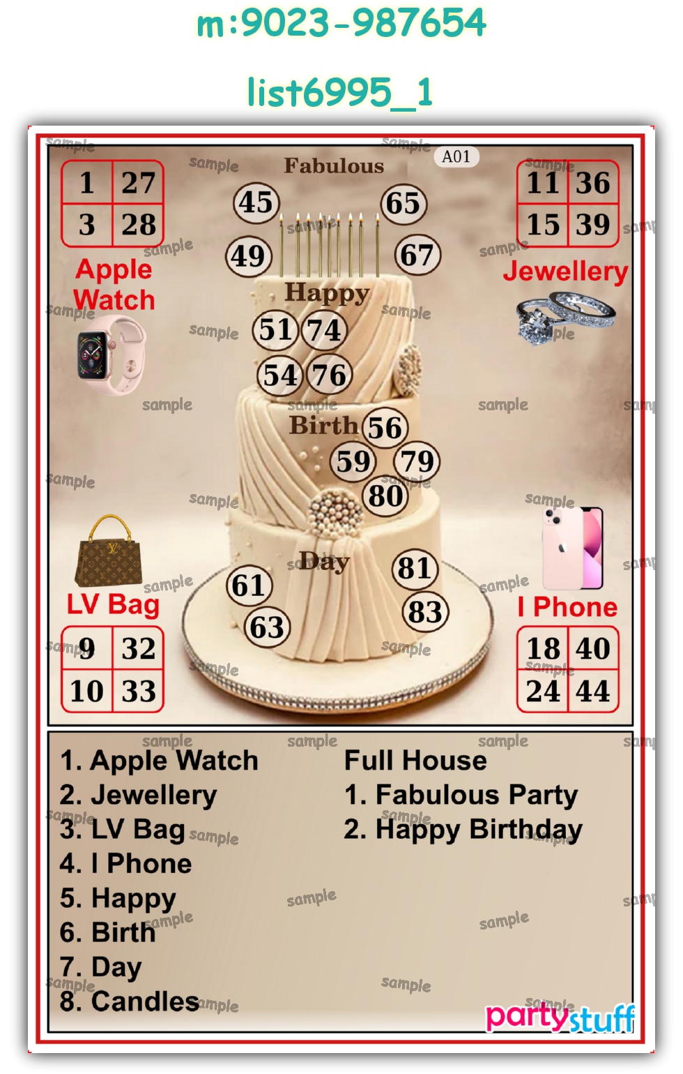 Tambola Housie | Printed list6995_1 Printed Tambola Housie