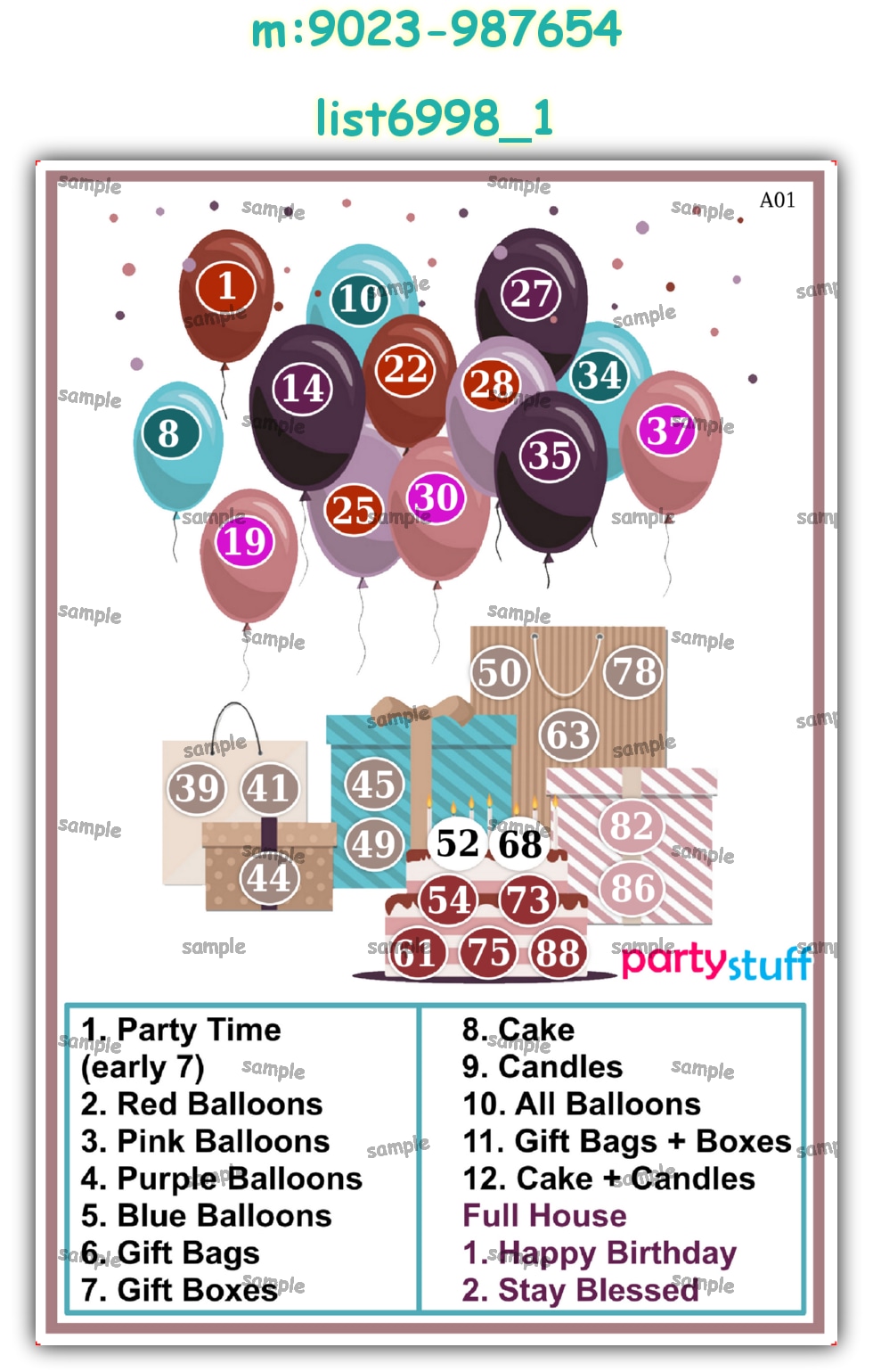 Tambola Housie | Printed list6998_1 Printed Tambola Housie