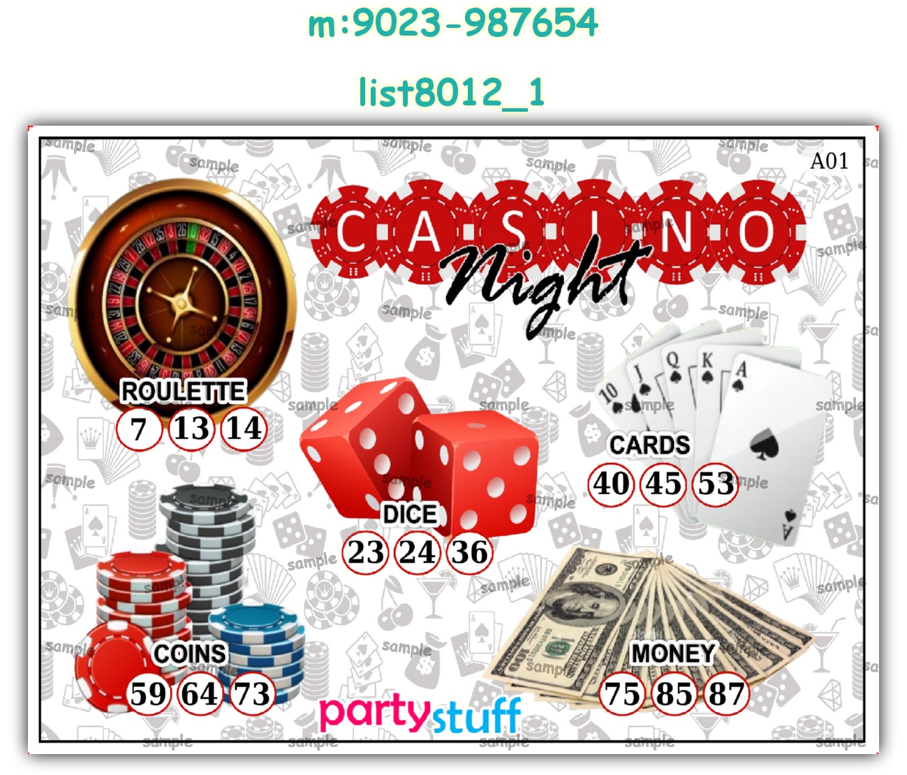 Tambola Housie | Printed list8012_1 Printed Tambola Housie