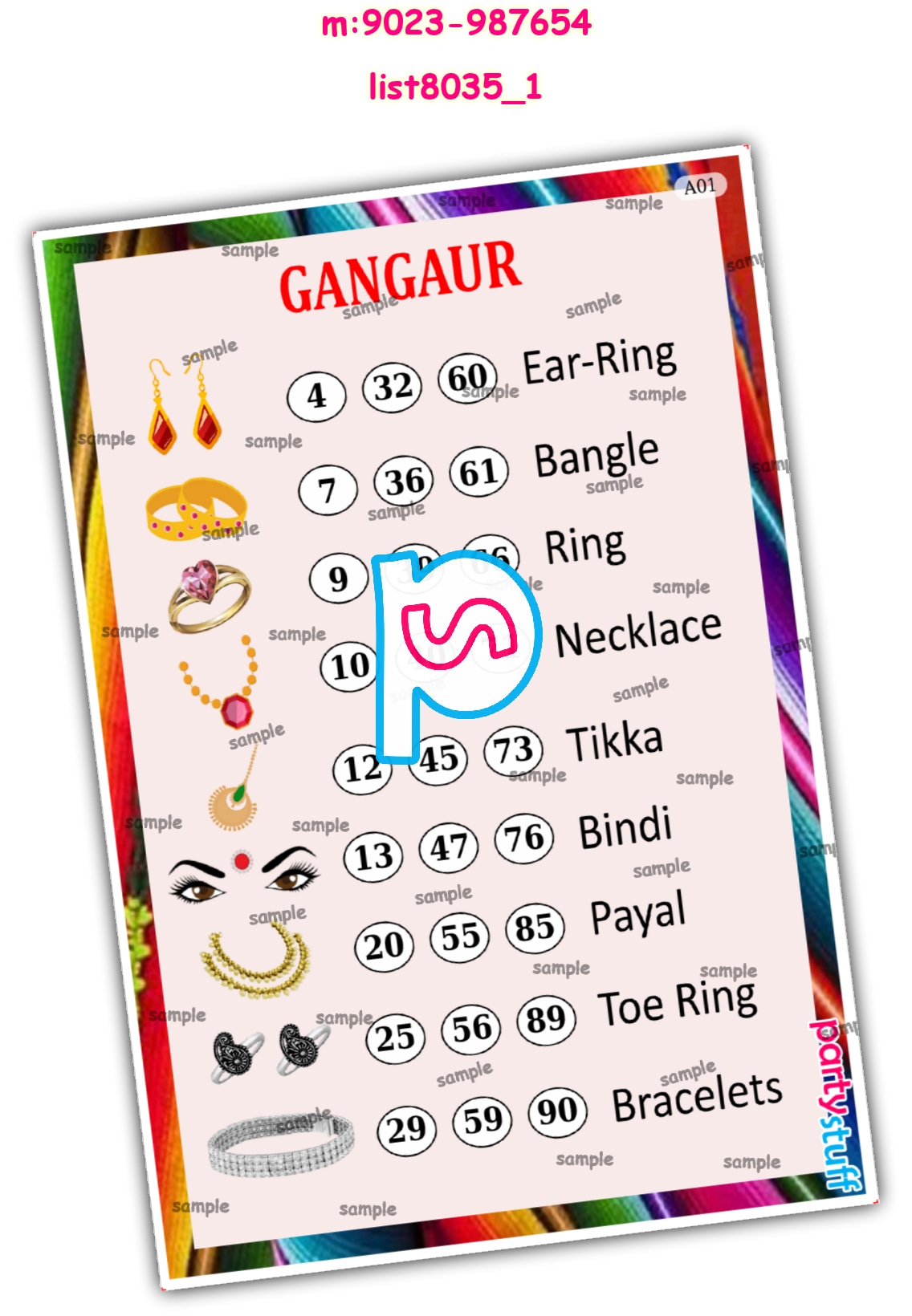 Tambola Housie | Printed list8035_1 Printed Tambola Housie