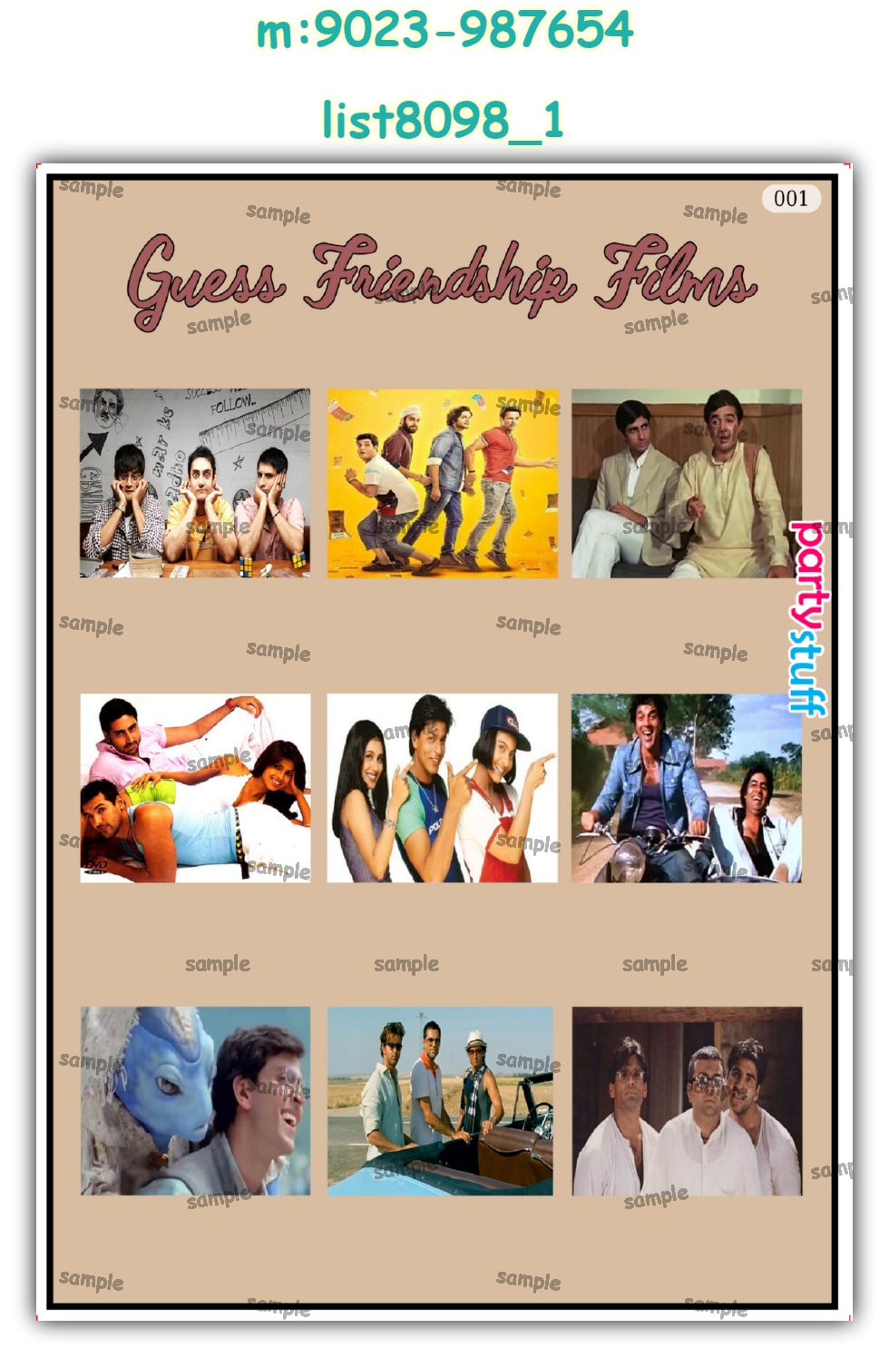 Paper Games | Printed list8098_1 Printed Paper Games