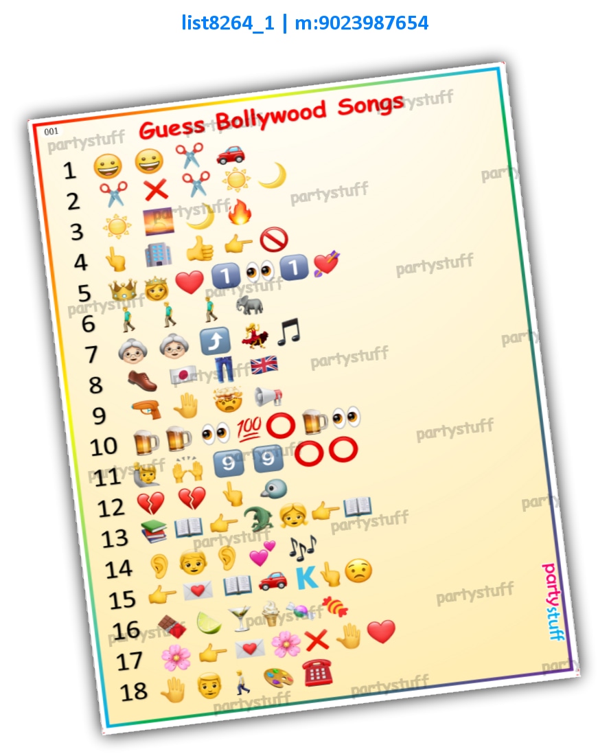 Paper Games | Printed list8264_1 Printed Paper Games