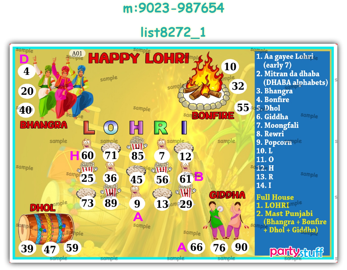 Tambola Housie | Printed list8272_1 Printed Tambola Housie