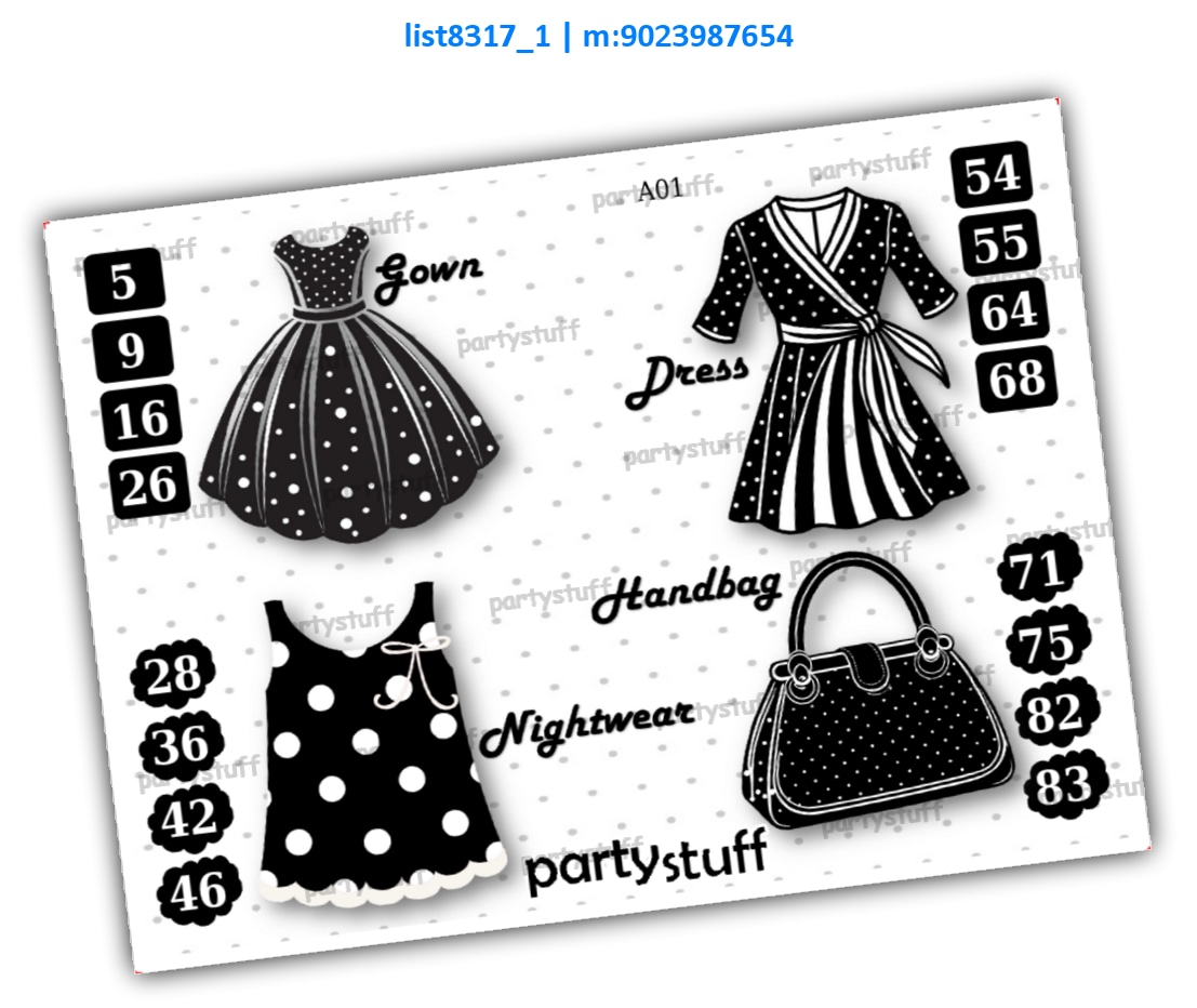 Tambola Housie | Printed list8317_1 Printed Tambola Housie