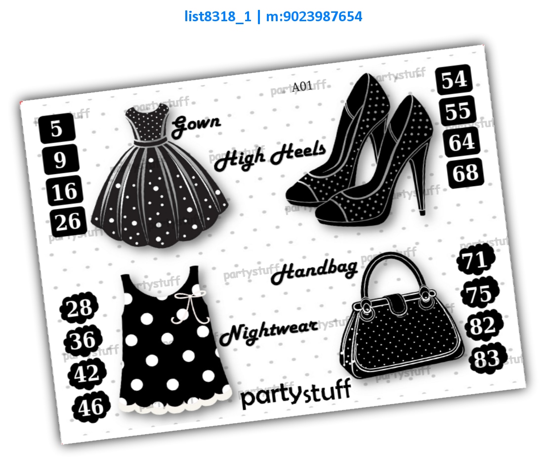 Tambola Housie | Printed list8318_1 Printed Tambola Housie