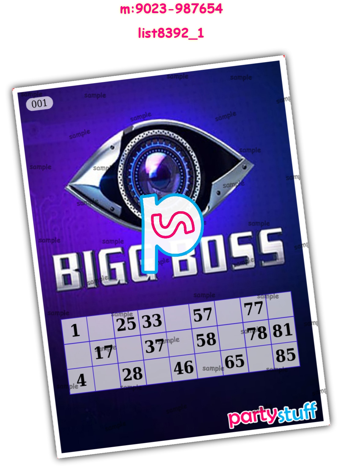 Tambola Housie | Printed list8392_1 Printed Tambola Housie