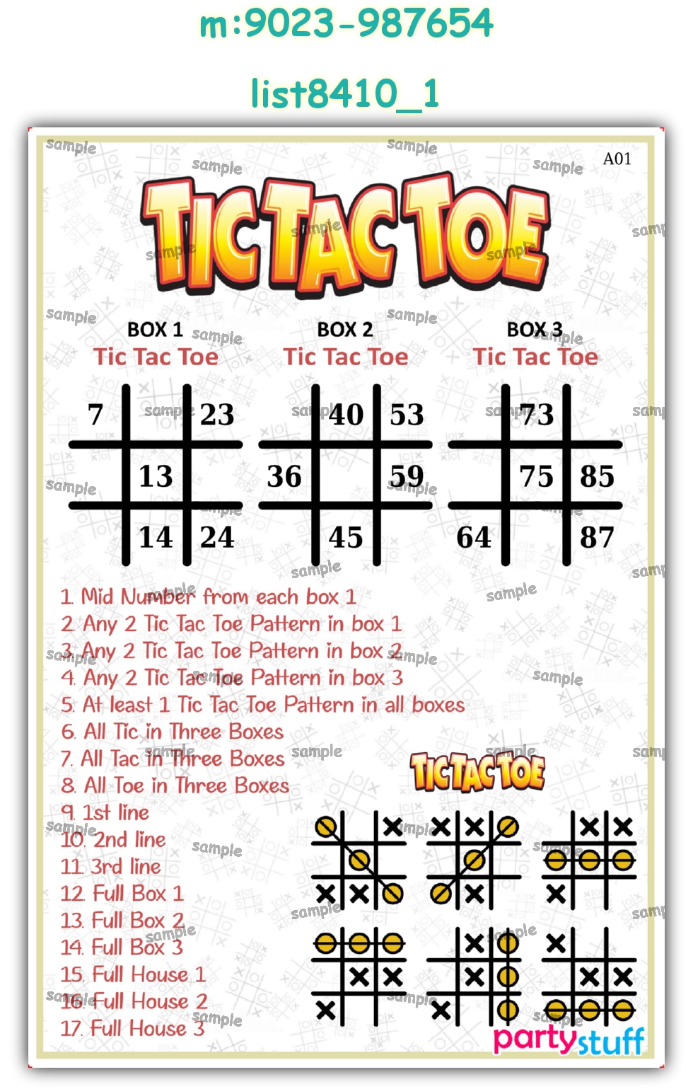 Tambola Housie | Printed list8410_1 Printed Tambola Housie