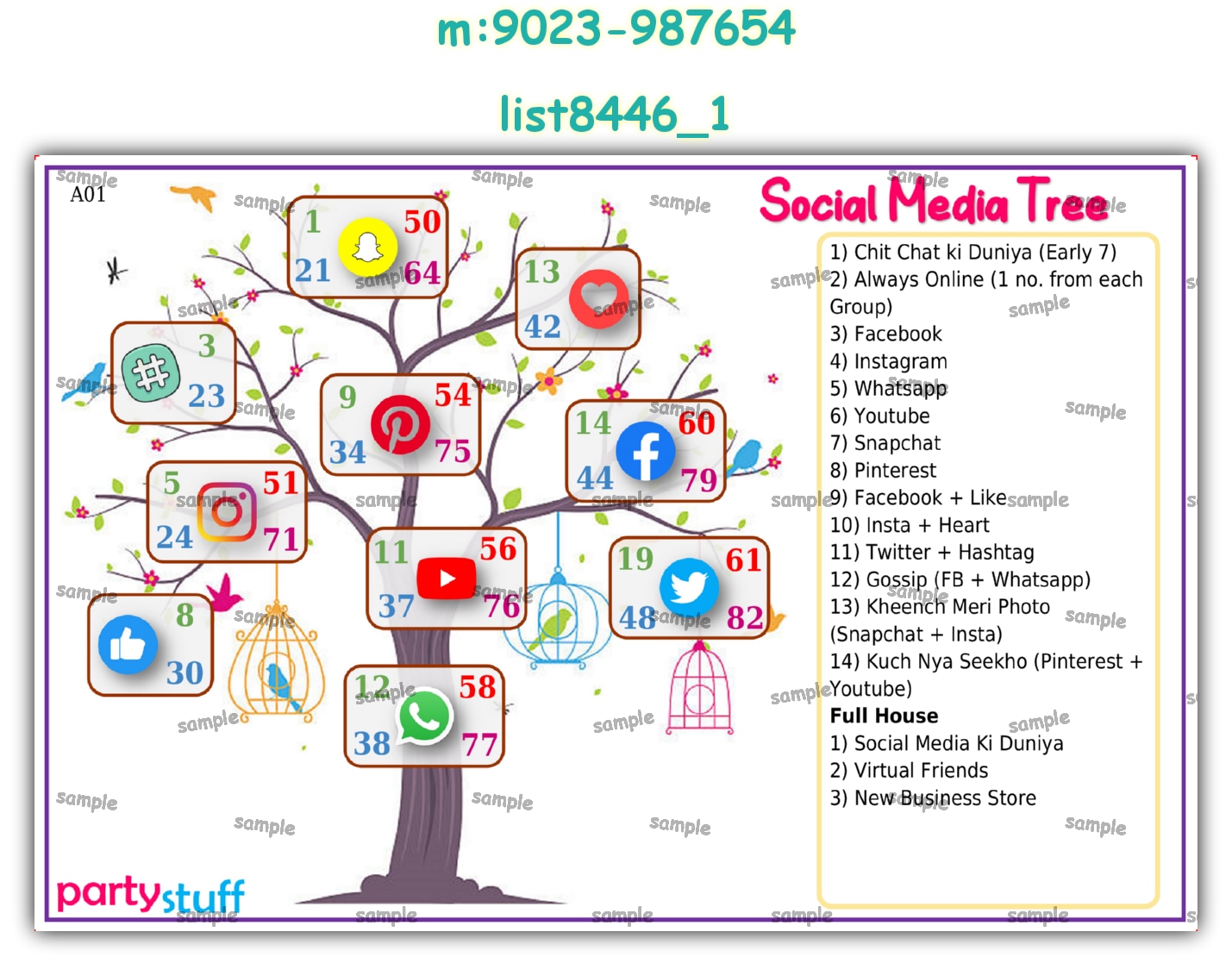 Tambola Housie | Printed list8446_1 Printed Tambola Housie