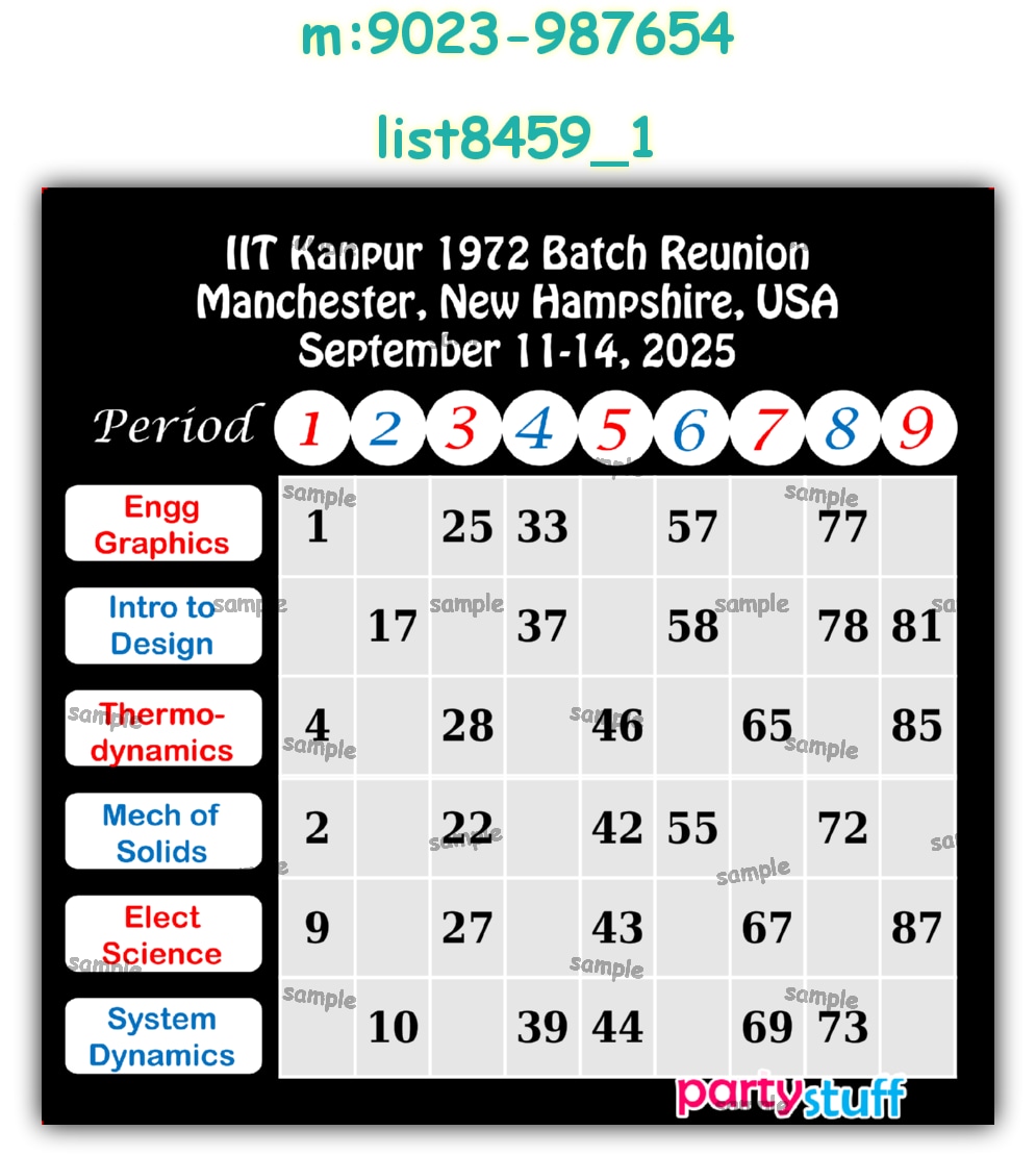 Tambola Housie | Printed list8459_1 Printed Tambola Housie