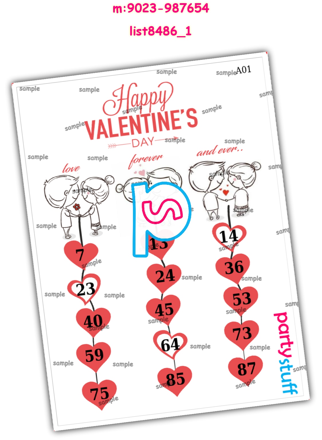 Tambola Housie | Printed list8486_1 Printed Tambola Housie