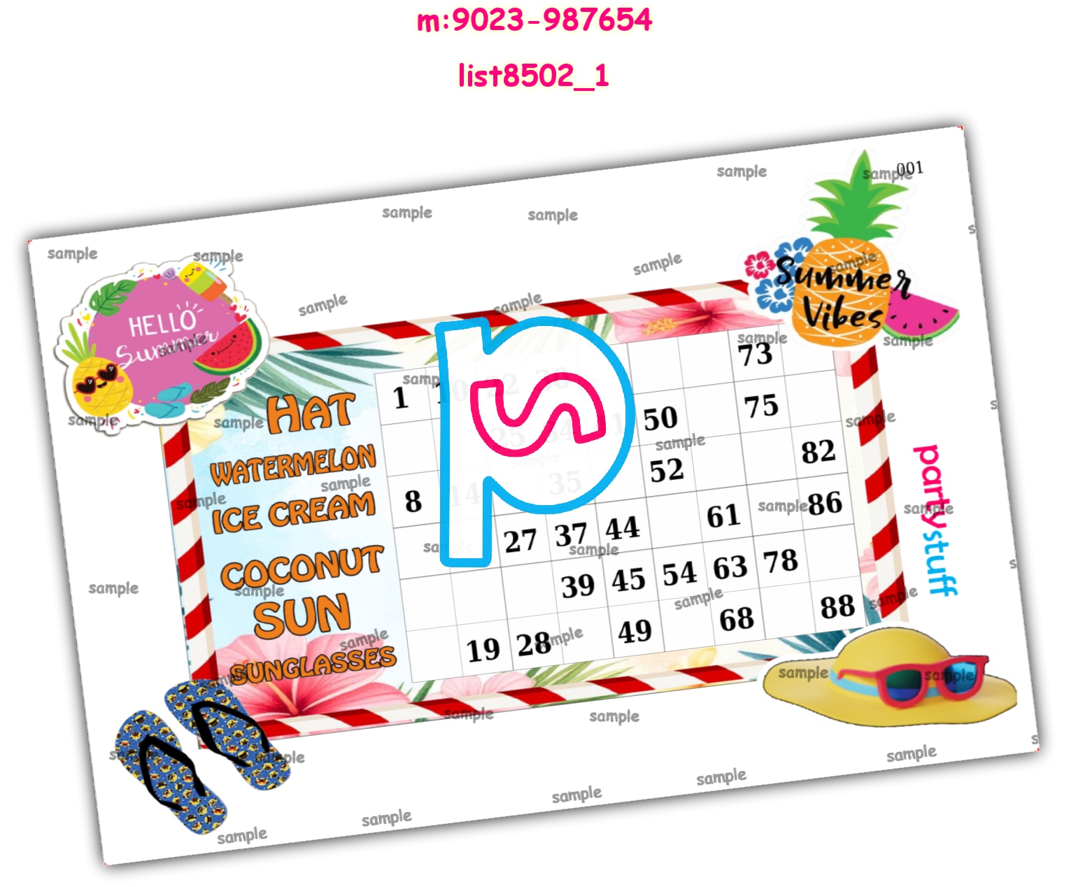 Tambola Housie | Printed list8502_1 Printed Tambola Housie