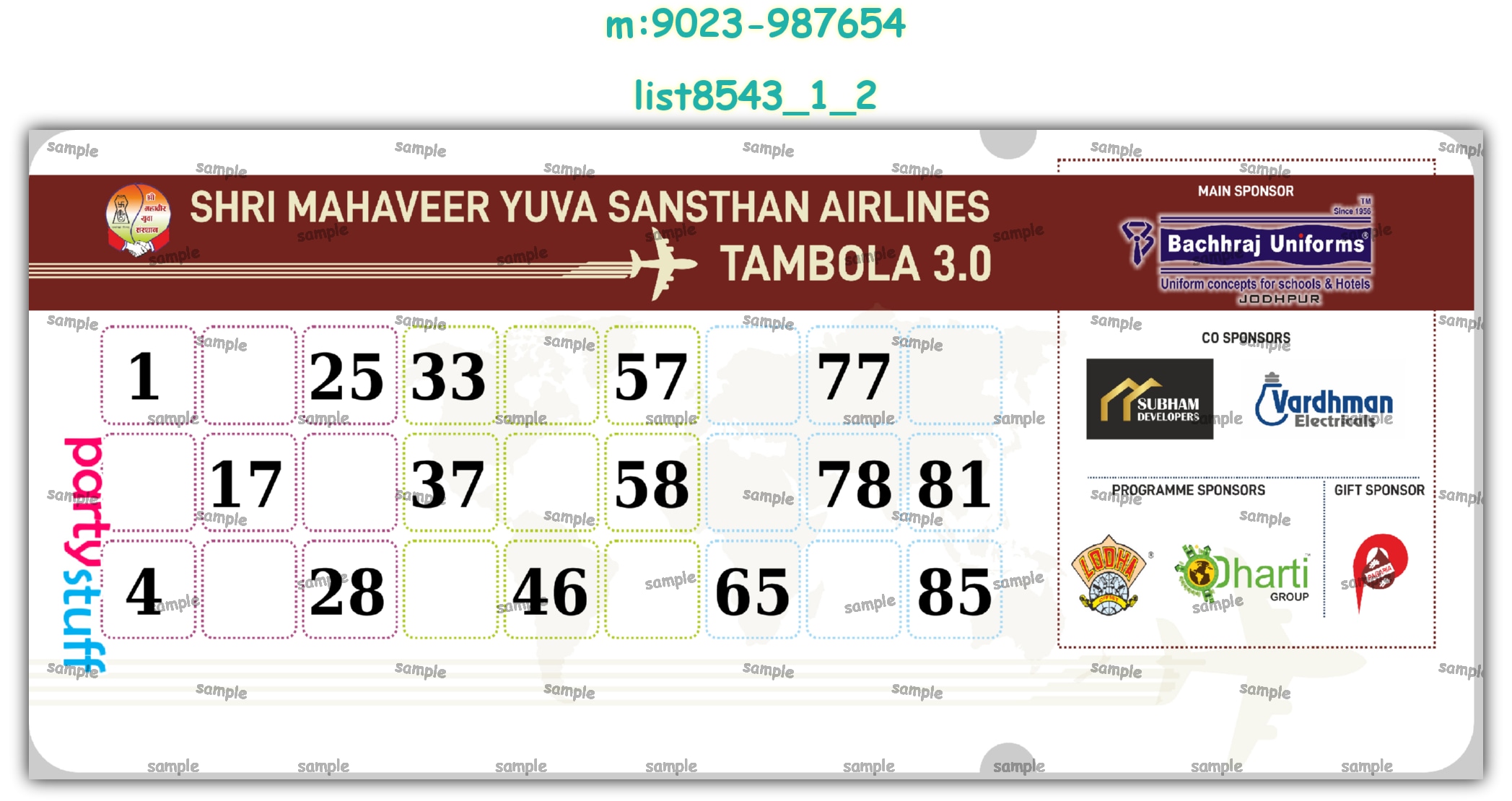 Tambola Housie | Printed list8543_1_2 Printed Tambola Housie