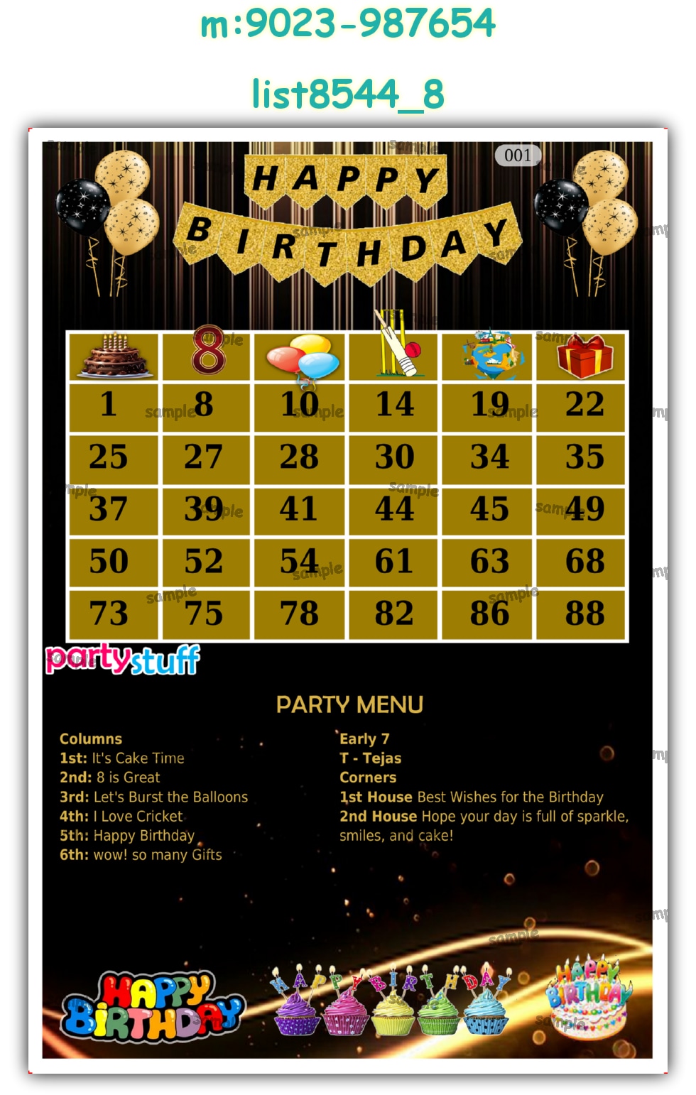 Tambola Housie | Printed list8544_8 Printed Tambola Housie