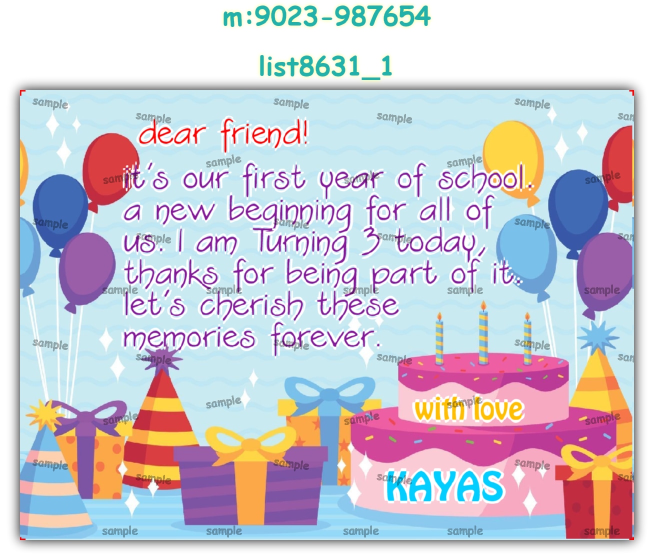 Cards | Printed list8631_1 Printed Cards