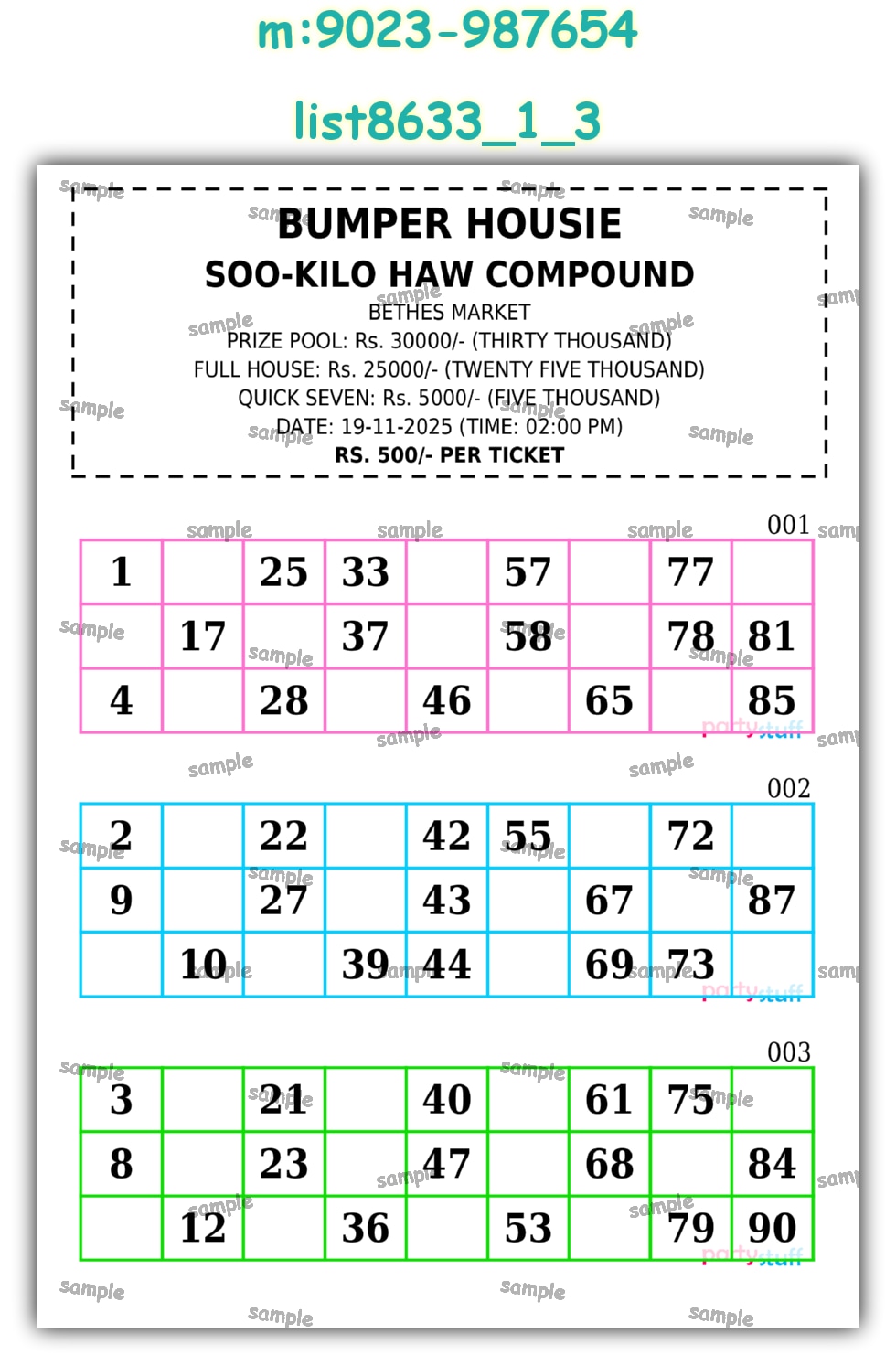 Tambola Housie | PDF list8633_1_3 PDF Tambola Housie