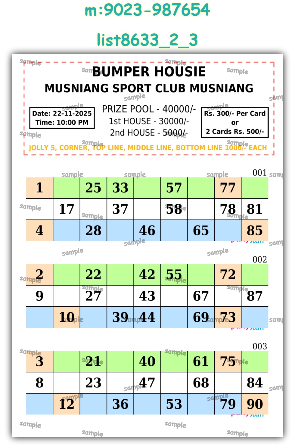 Tambola Housie | PDF list8633_2_3 PDF Tambola Housie