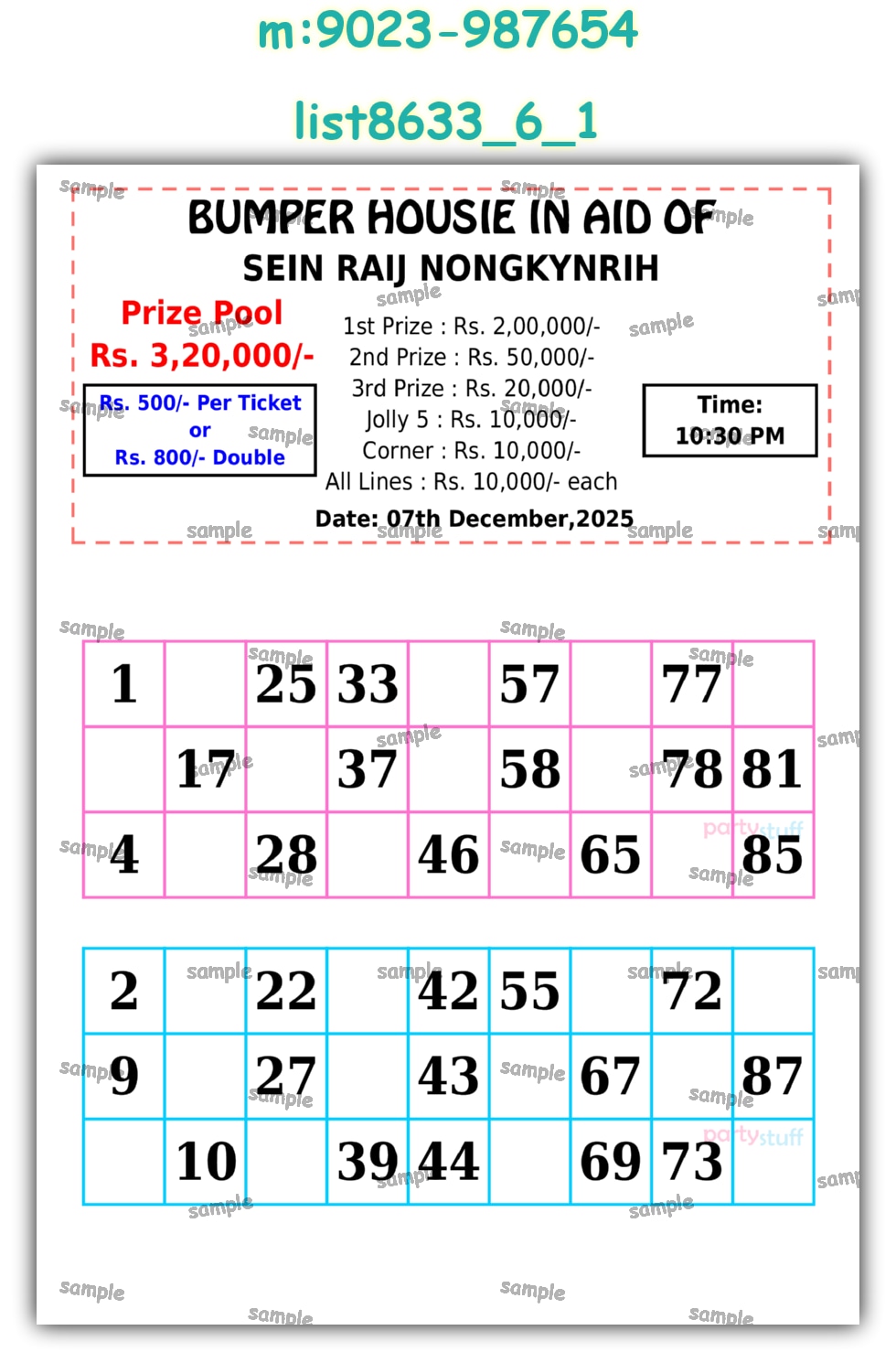 Tambola Housie | PDF list8633_6_1 PDF Tambola Housie