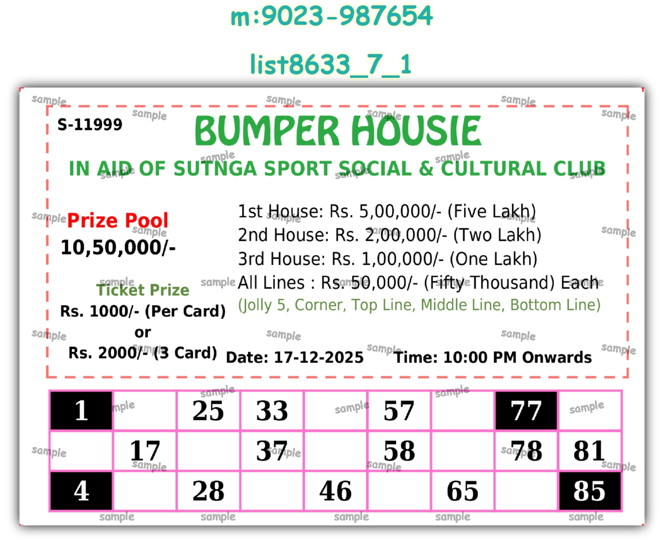 Tambola Housie | PDF list8633_7_1 PDF Tambola Housie