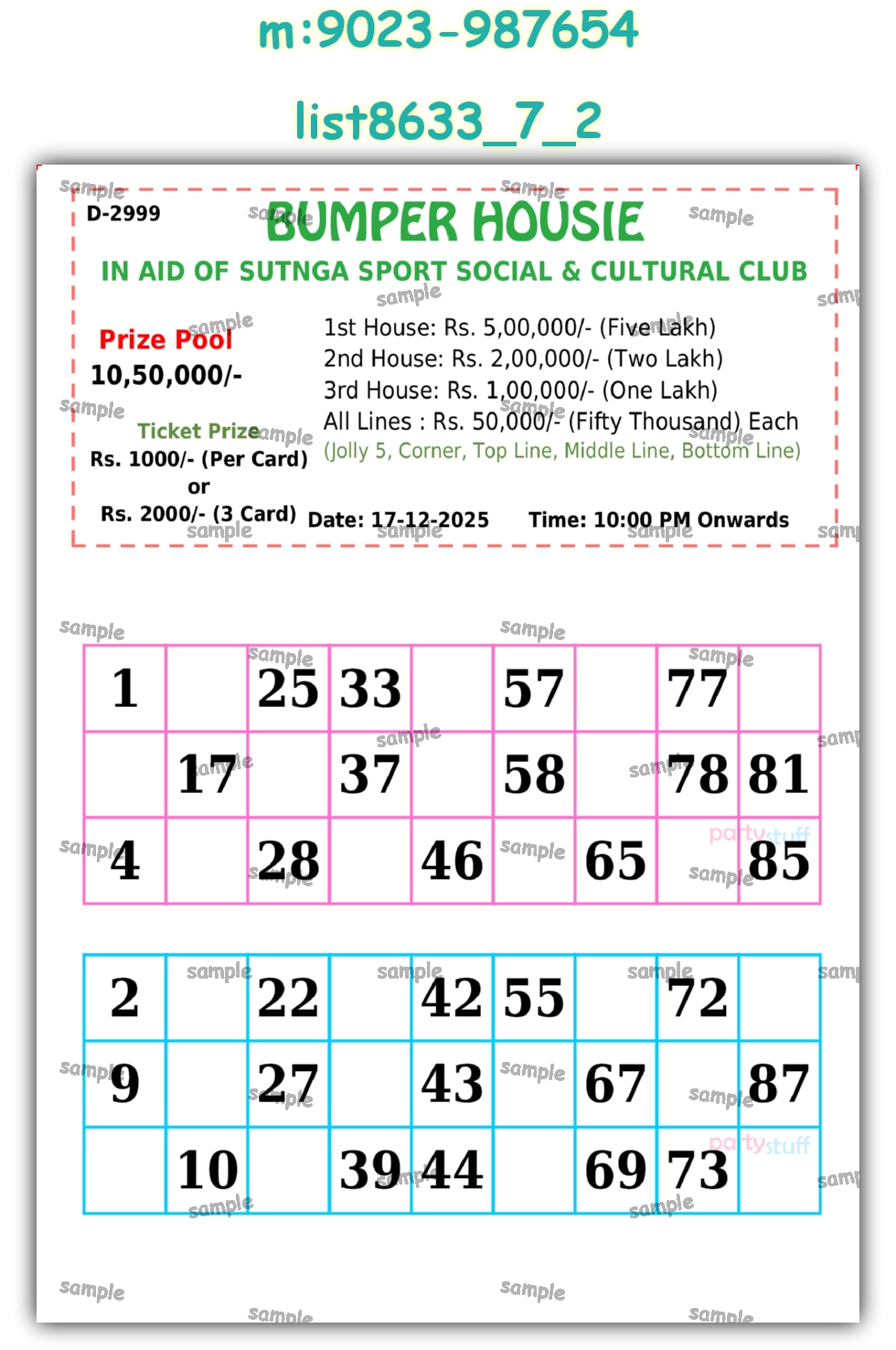 Tambola Housie | PDF list8633_7_2 PDF Tambola Housie