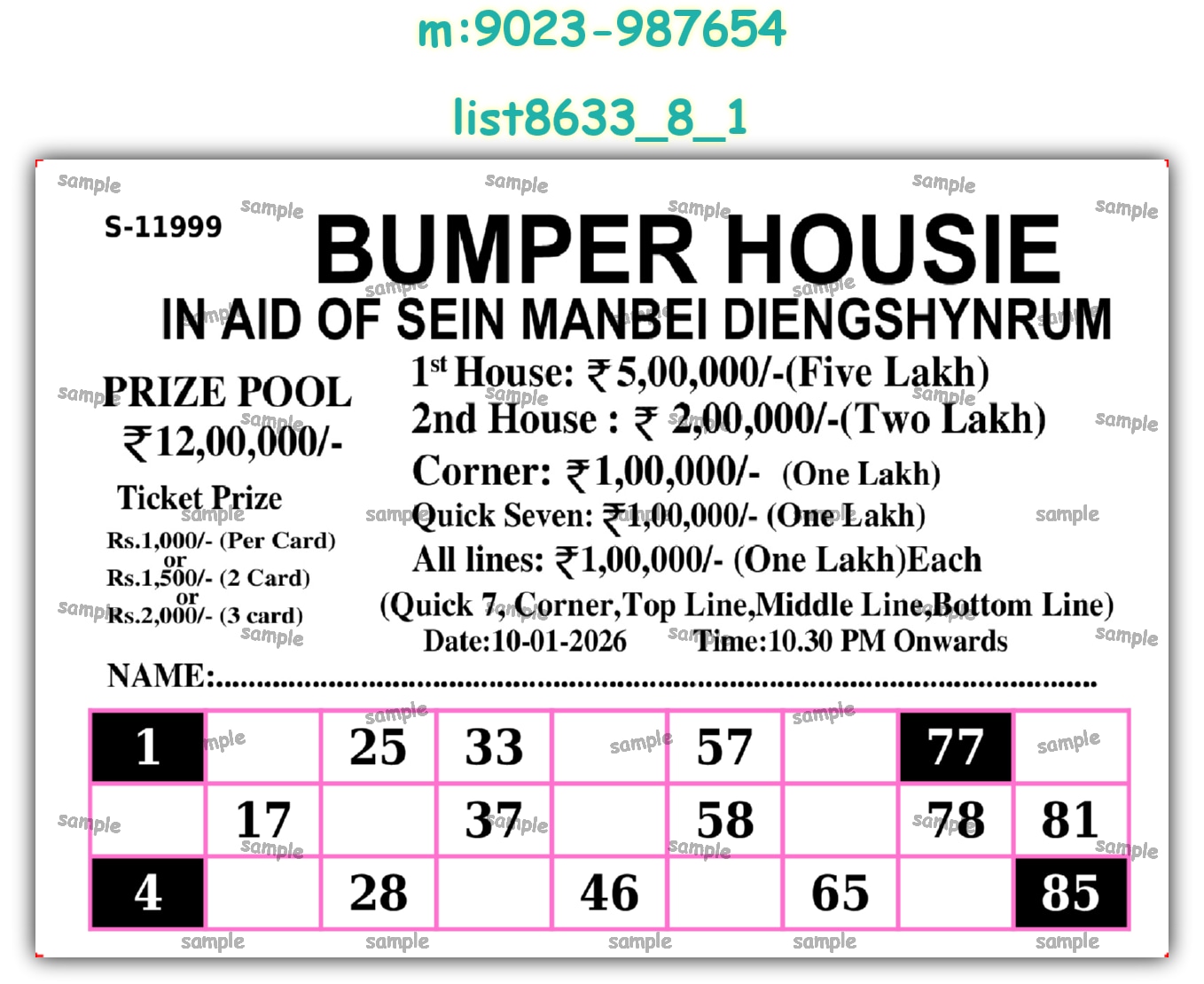 Tambola Housie | PDF list8633_8_1 PDF Tambola Housie