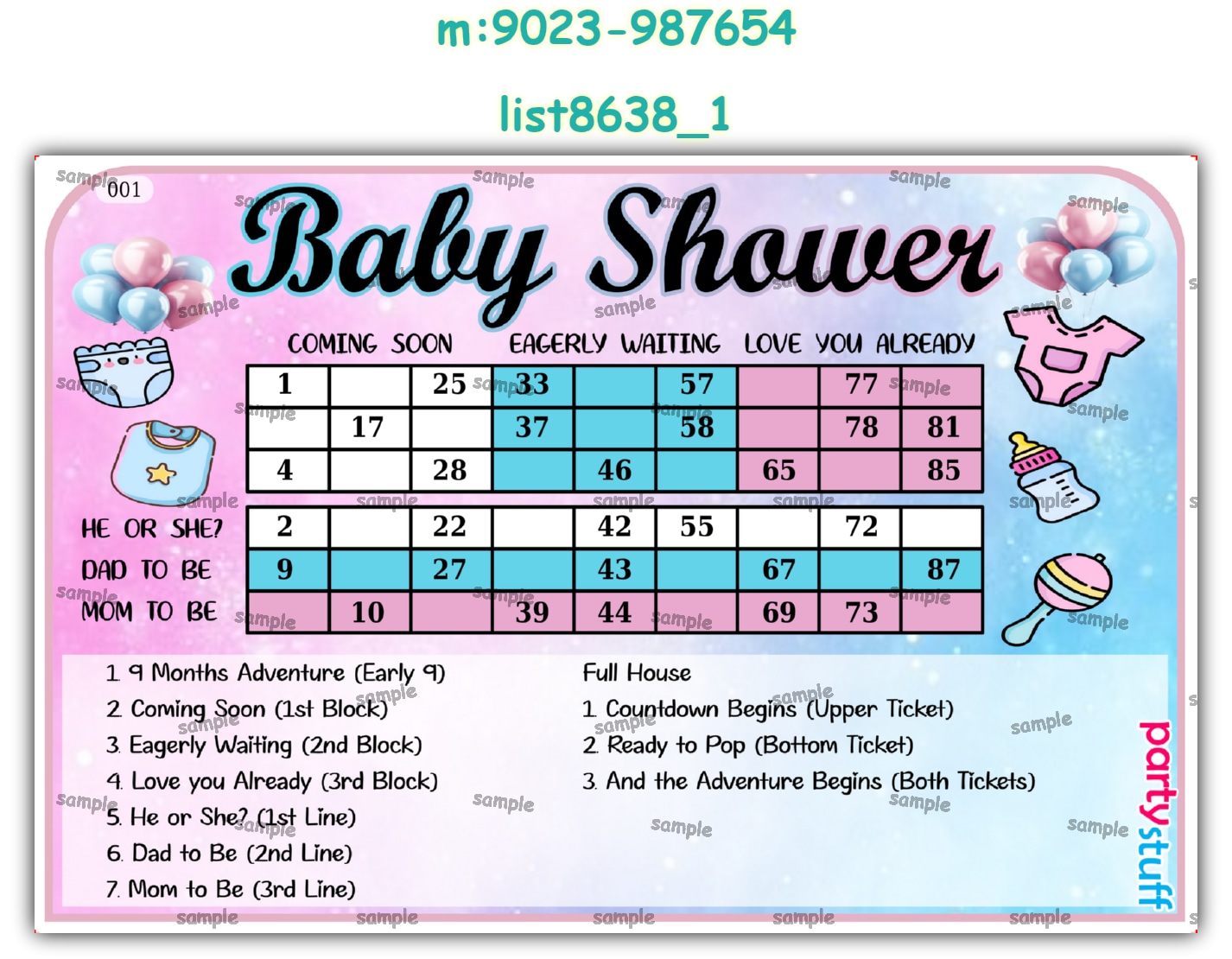 Tambola Housie | Printed list8638_1 Printed Tambola Housie