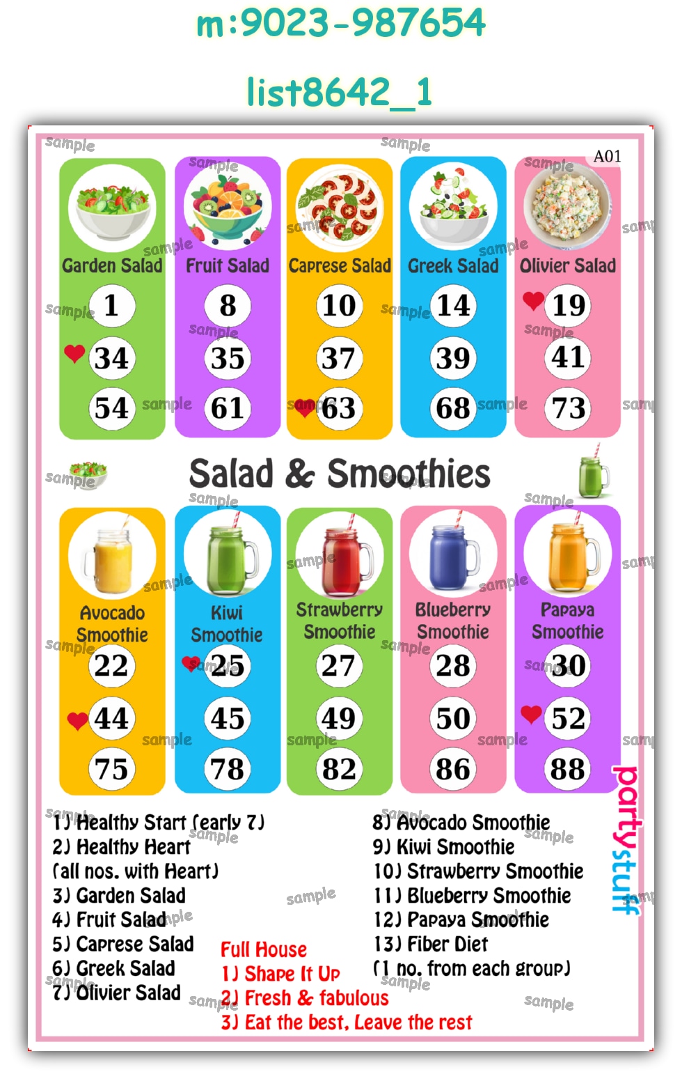 Tambola Housie | Printed list8642_1 Printed Tambola Housie