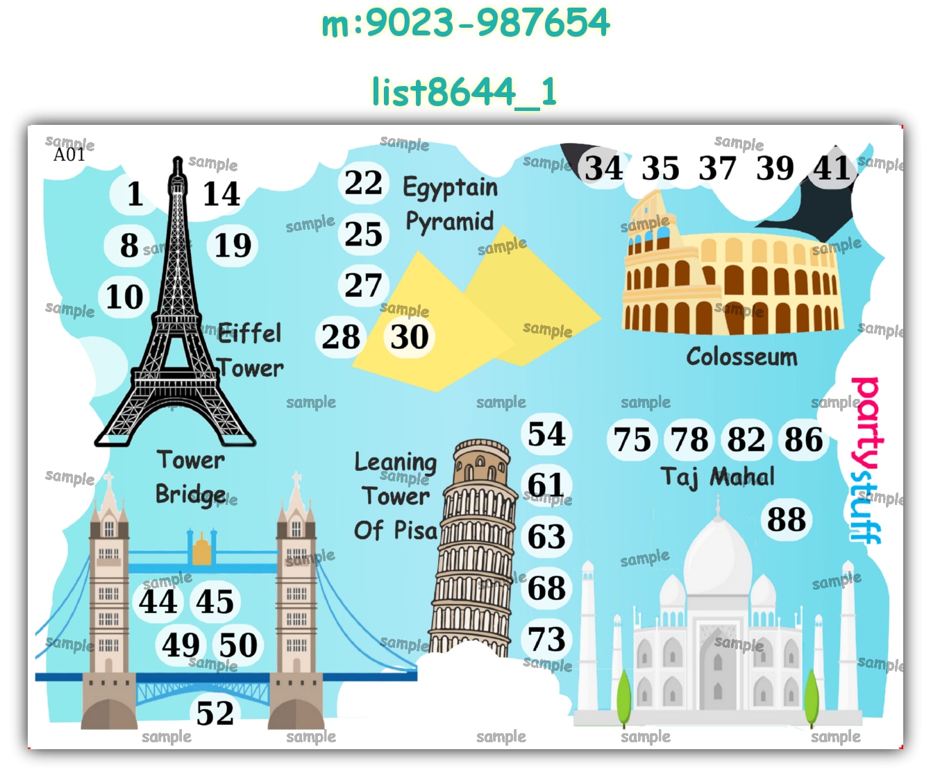 Tambola Housie | Printed list8644_1 Printed Tambola Housie