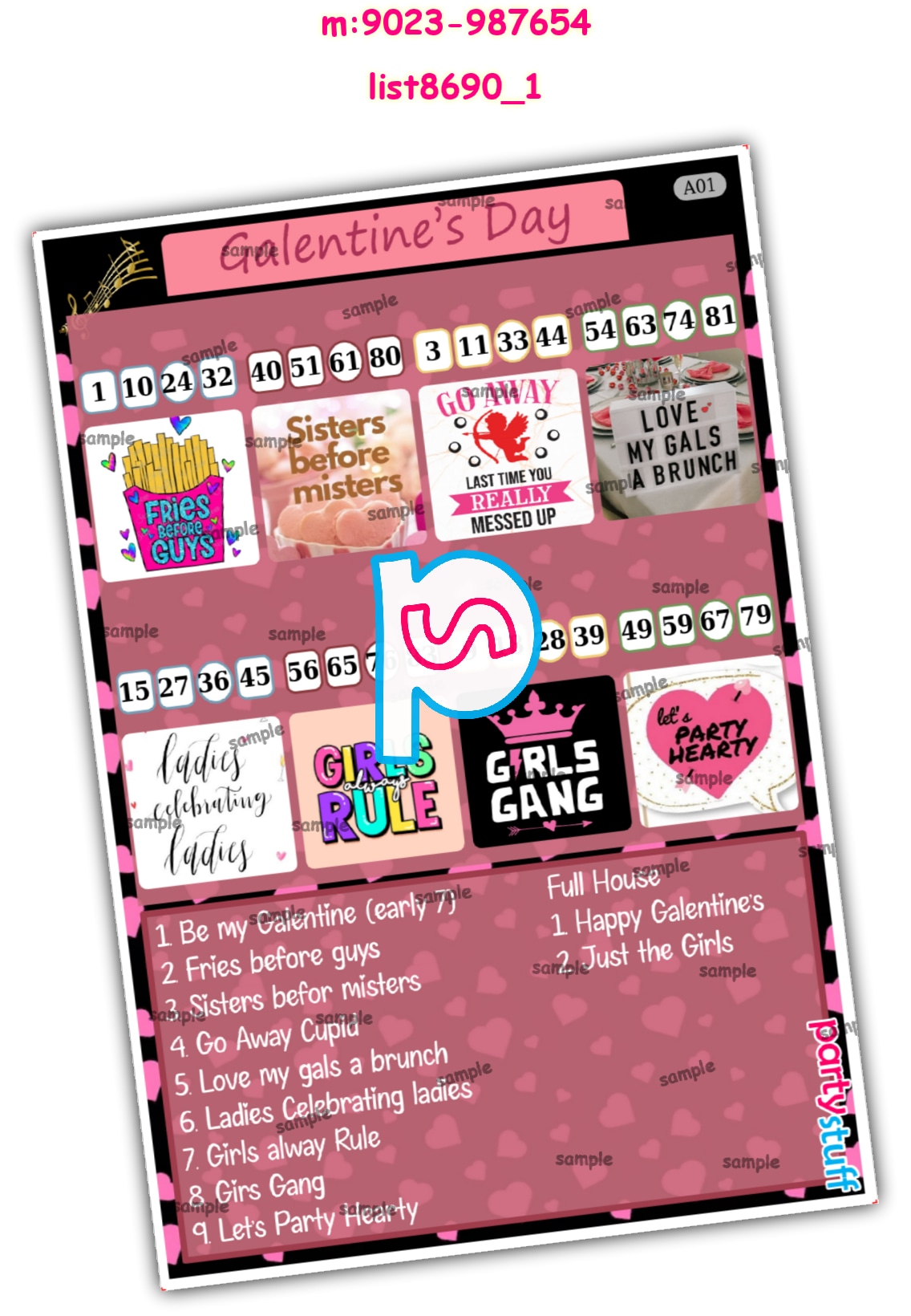 Tambola Housie | Printed list8690_1 Printed Tambola Housie