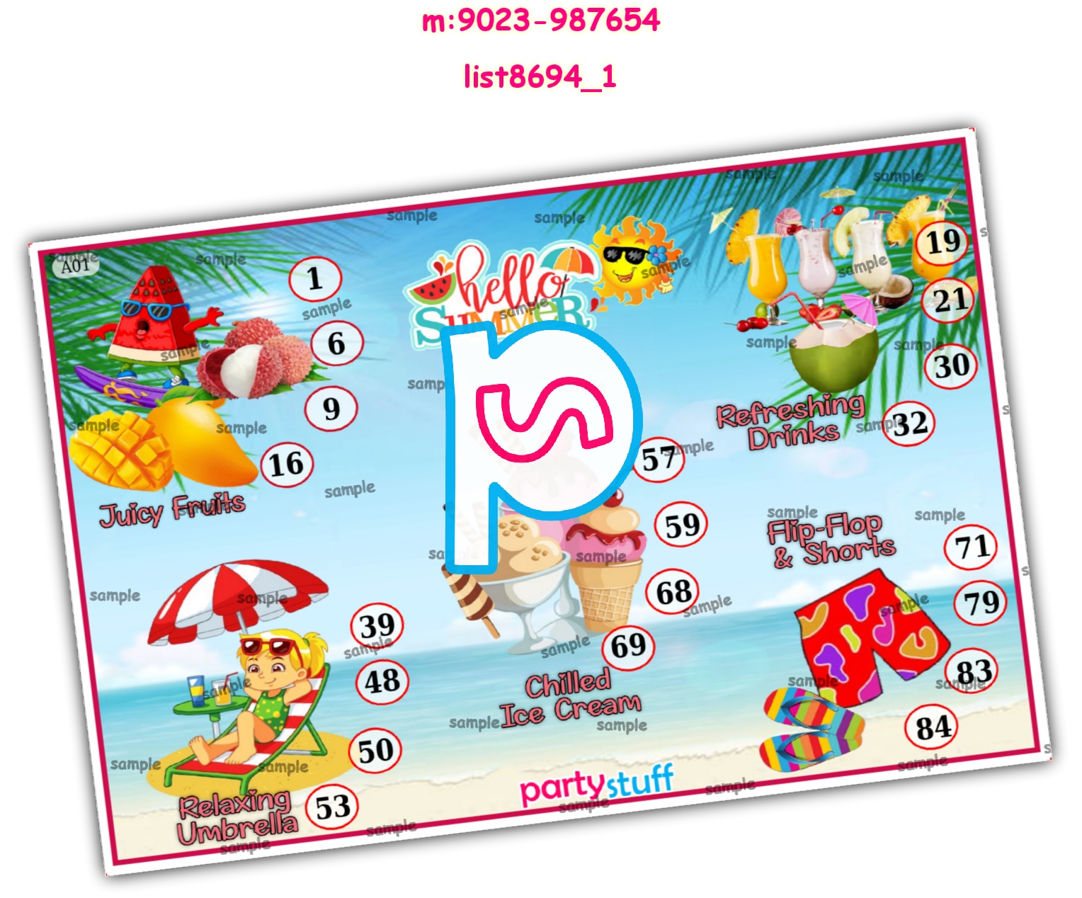 Tambola Housie | Printed list8694_1 Printed Tambola Housie