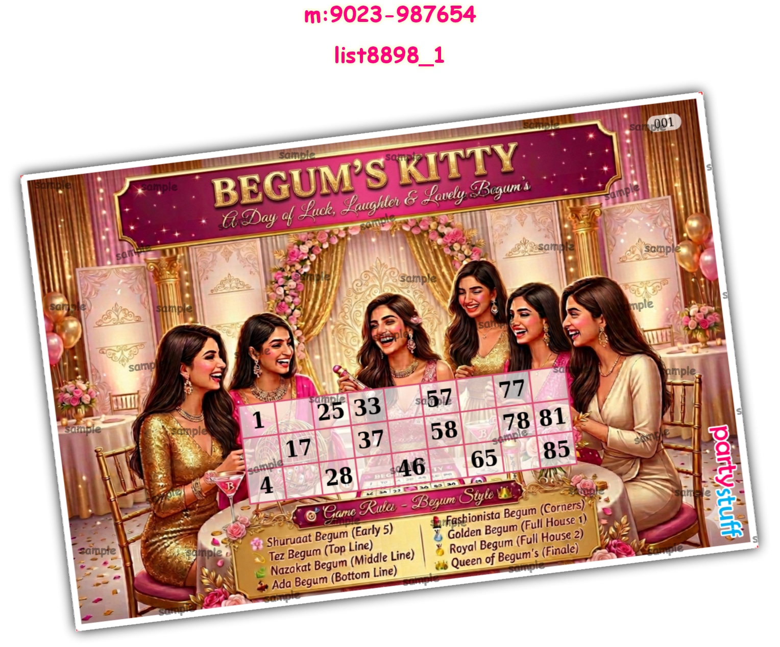 Tambola Housie | Printed list8898_1 Printed Tambola Housie