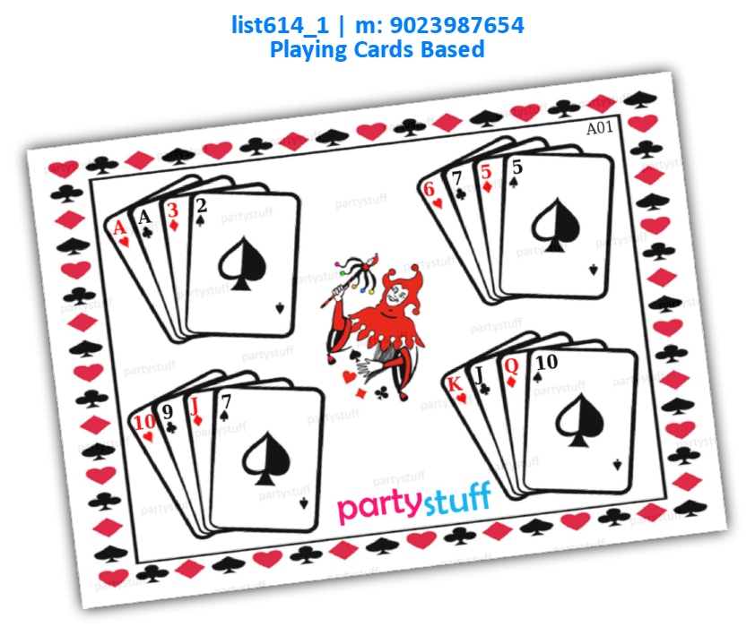 Playing Cards kukuba 6 | Printed list614_1 Printed Tambola Housie