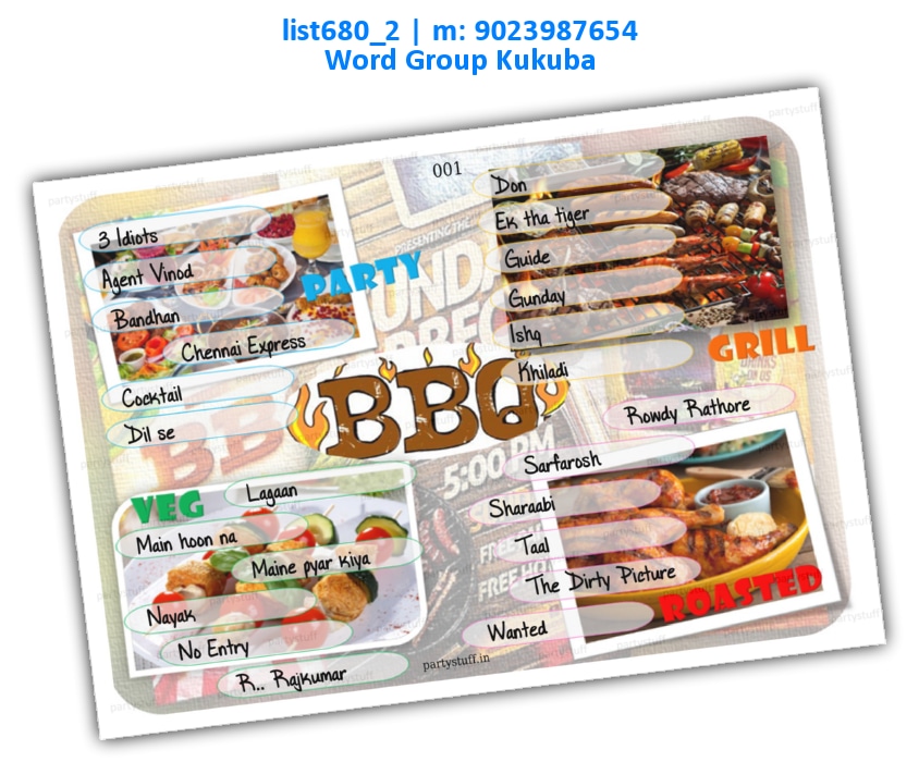 Barbecue Items kukuba 1 | PDF list680_2 PDF Tambola Housie