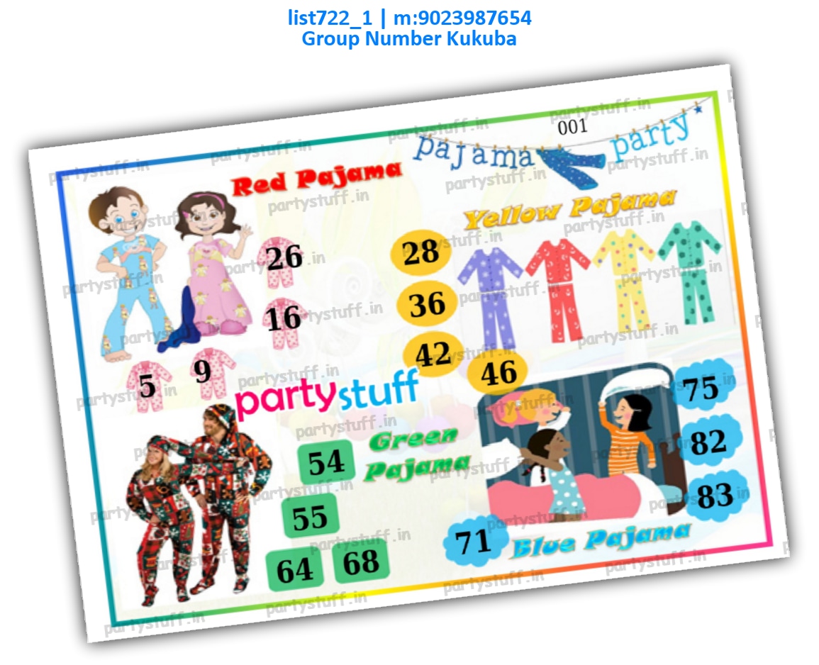 Pajama Party kukuba 3 | PDF list722_1 PDF Tambola Housie