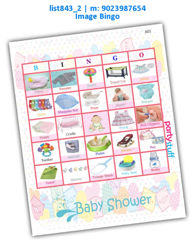 Baby Shower Image Name Bingo | PDF list843_2 PDF Tambola Housie
