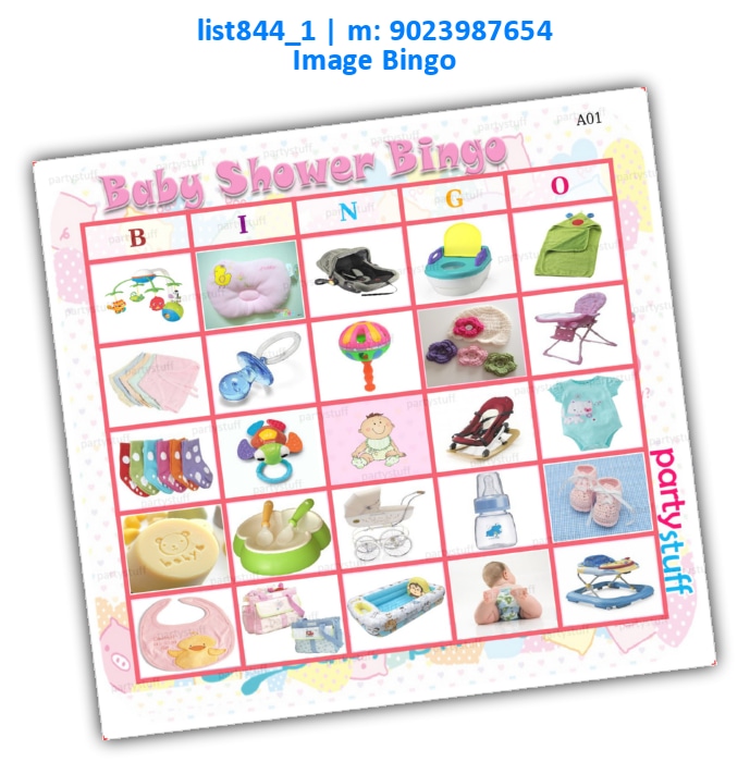 Baby Shower Image Bingo list844_1 Printed Tambola Housie