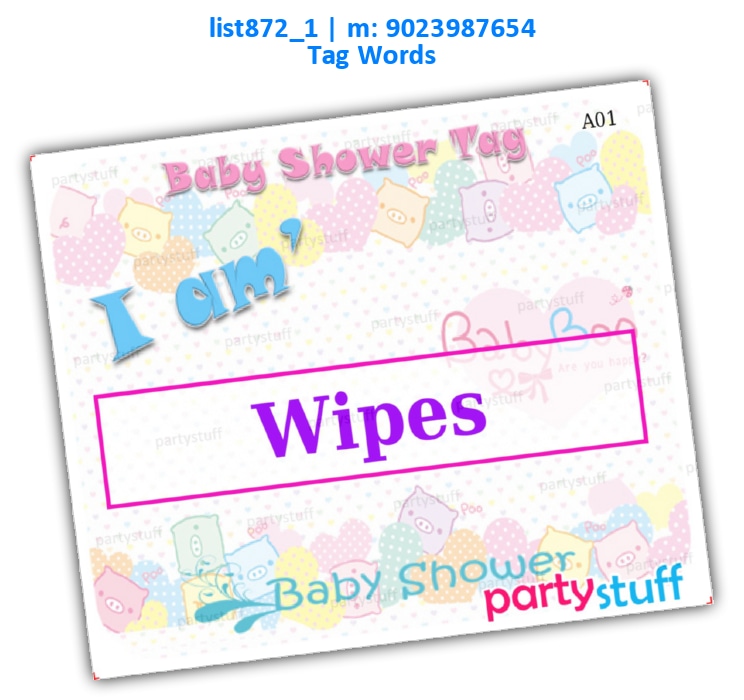 Baby Shower Tag Names list872_1 Printed Activities