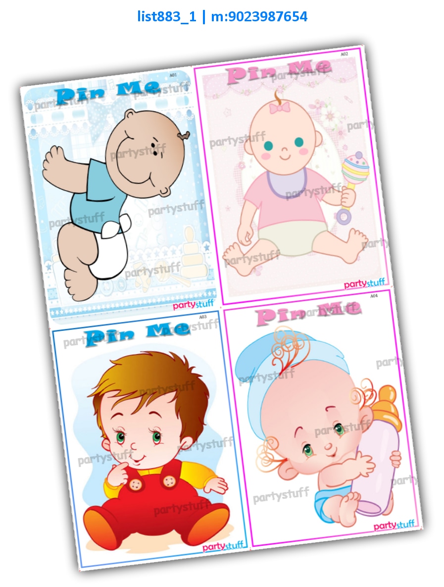 Pin Me Baby Shower | Printed list883_1 Printed Paper Games