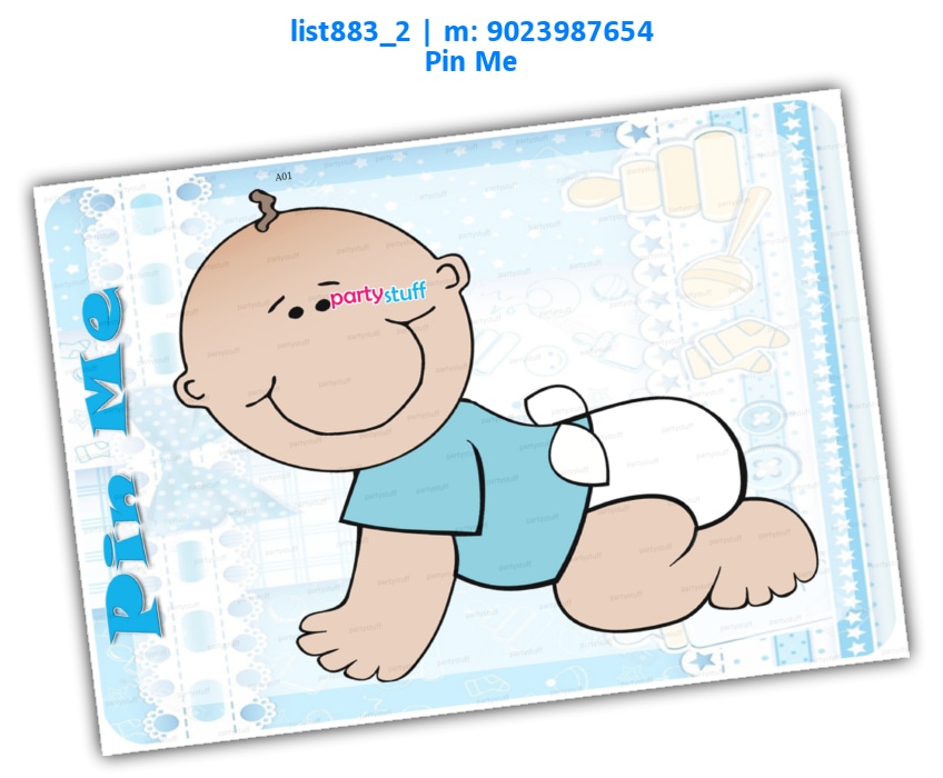 Pin Me Baby Shower list883_2 Printed Paper Games
