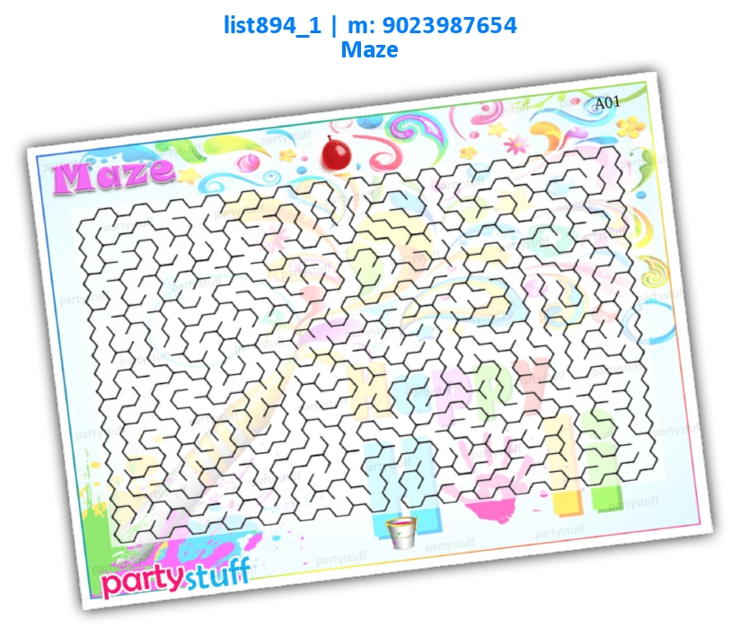 Holi Maze | Printed list894_1 Printed Paper Games