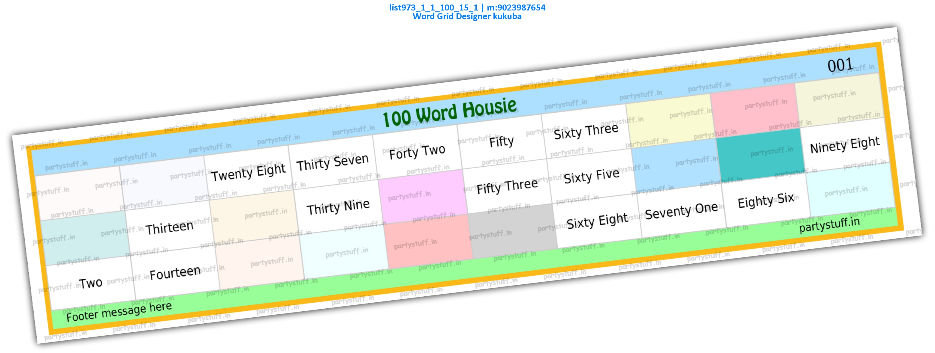 Word Grid Designer kukuba | PDF list973_1_1_100_15_1 PDF Tambola Housie