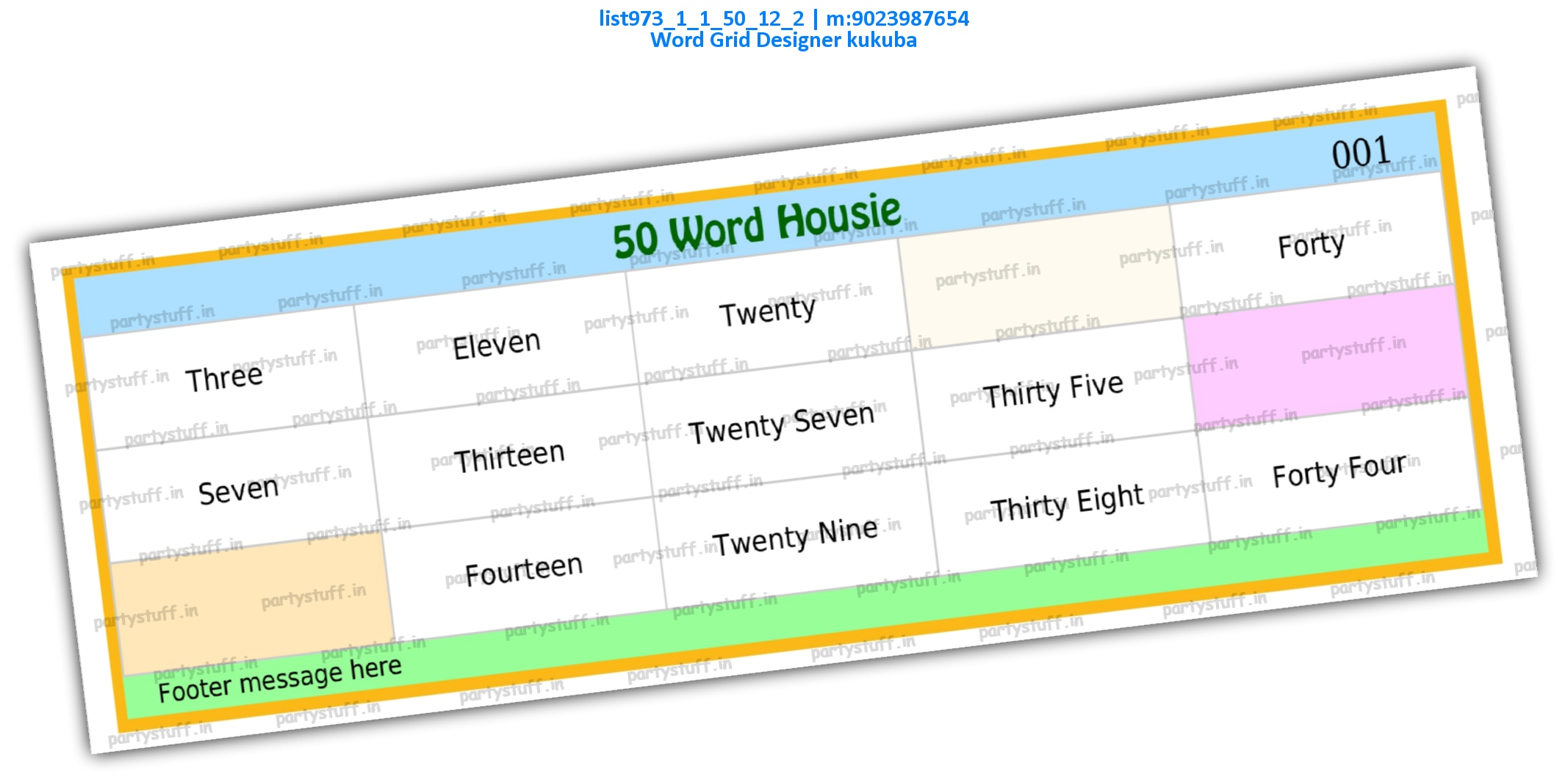 Word Grid Designer kukuba list973_1_1_50_12_2 PDF Tambola Housie