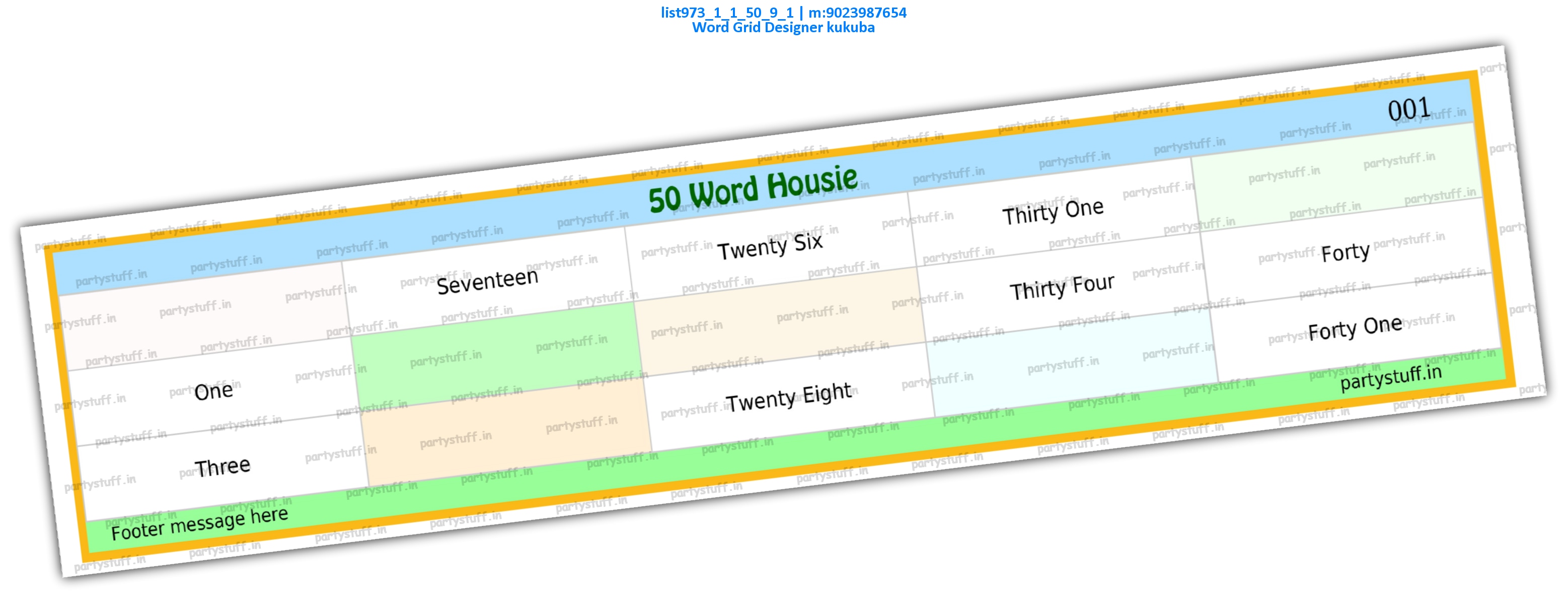 Word Grid Designer kukuba | PDF list973_1_1_50_9_1 PDF Tambola Housie