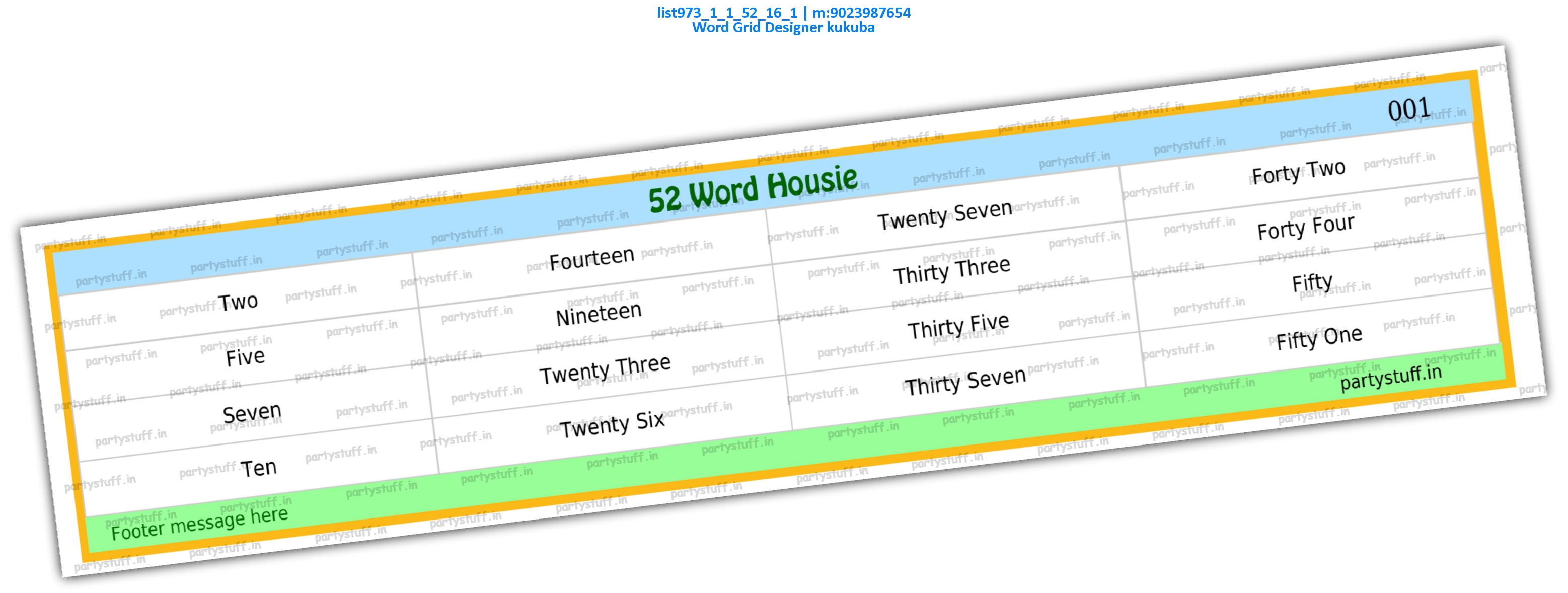 Word Grid Designer kukuba | PDF list973_1_1_52_16_1 PDF Tambola Housie