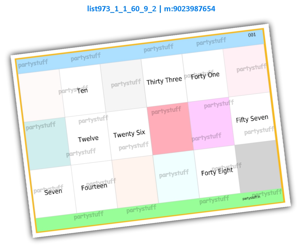 Word Grid Designer kukuba | PDF list973_1_1_60_9_2 PDF Tambola Housie