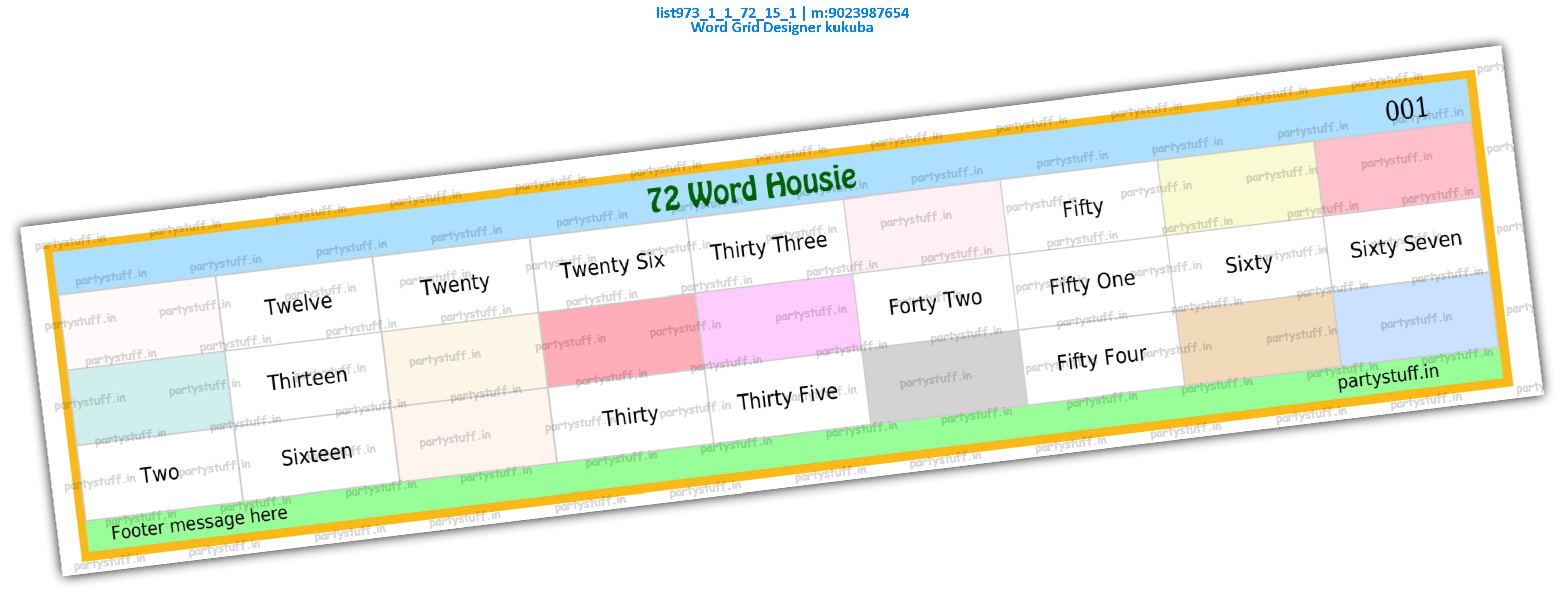 Word Grid Designer kukuba | PDF list973_1_1_72_15_1 PDF Tambola Housie