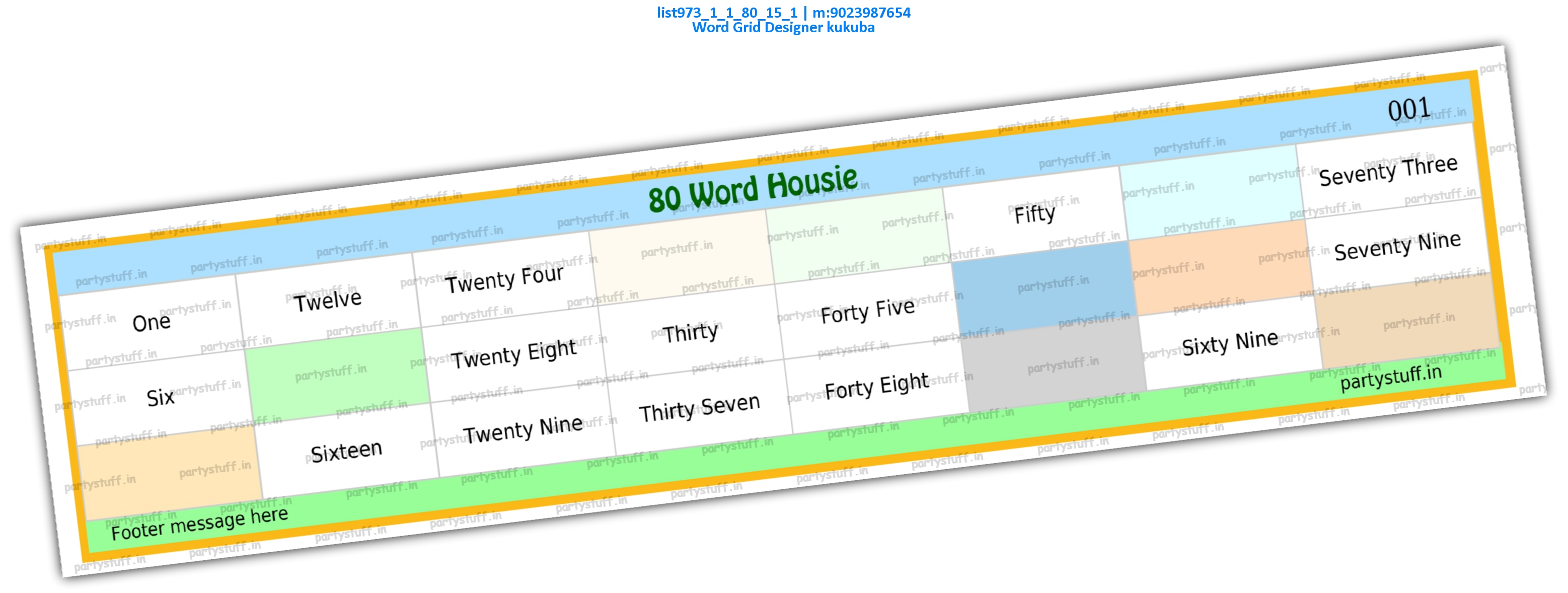 Word Grid Designer kukuba | PDF list973_1_1_80_15_1 PDF Tambola Housie