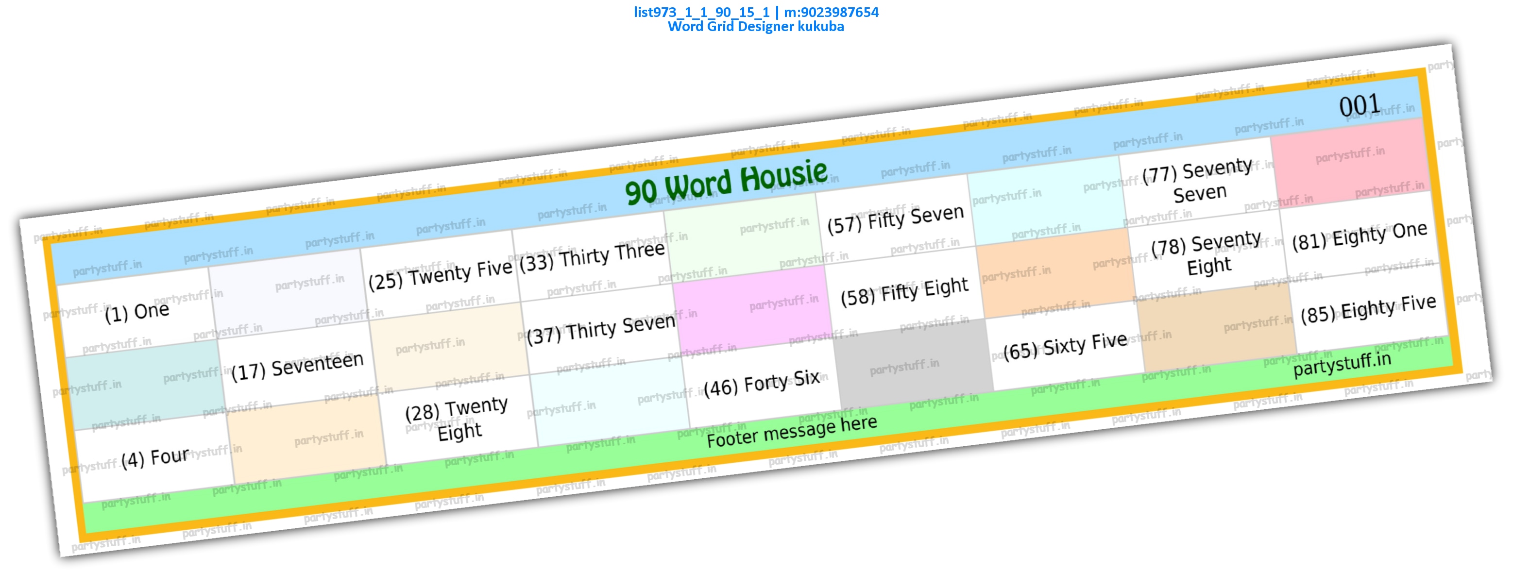 Word Grid Designer kukuba | PDF list973_1_1_90_15_1 PDF Tambola Housie